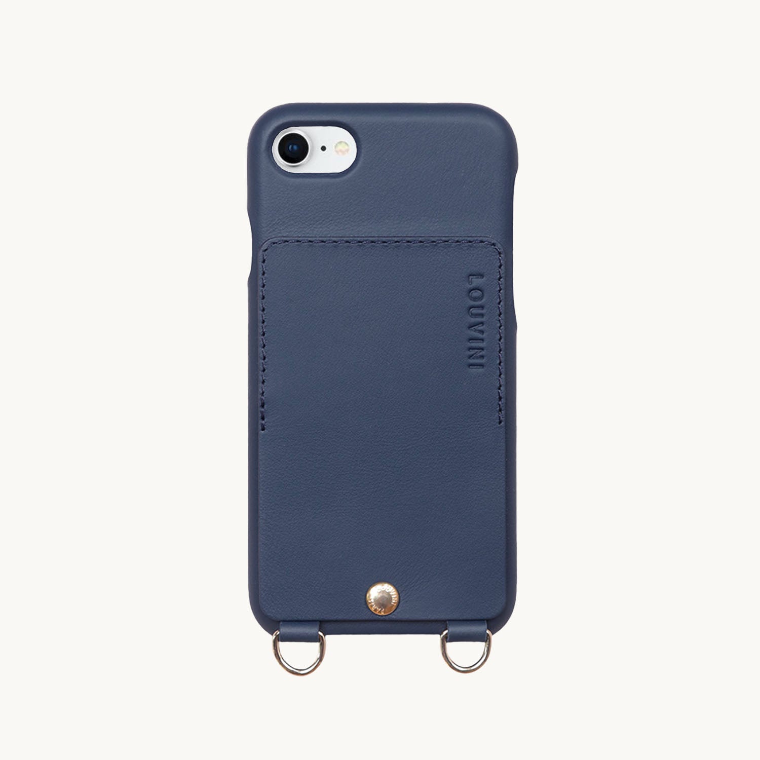 iPhone Leather Case with wallet and loops LOU - NAVY