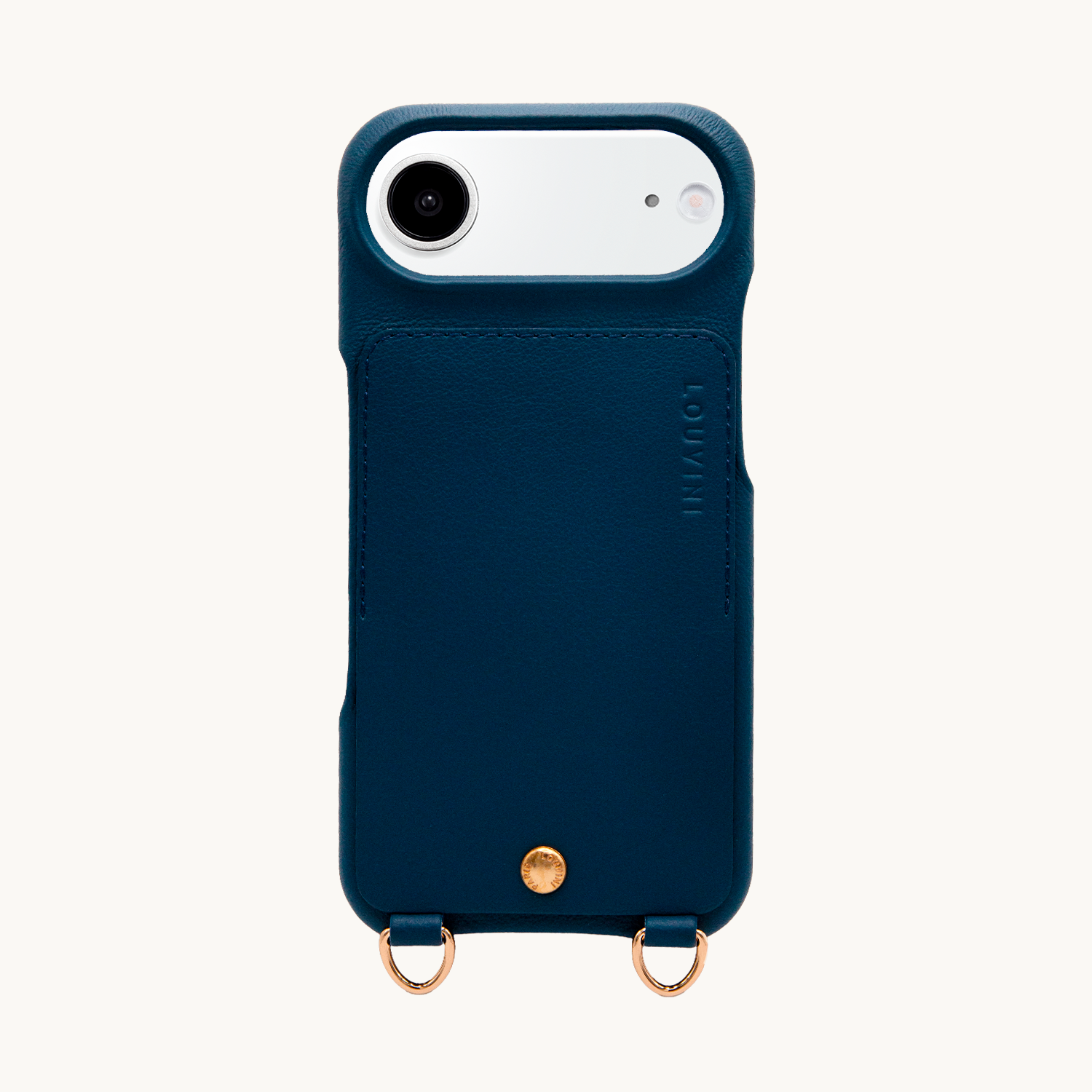 iPhone Leather Case with wallet and loops LOU - NAVY