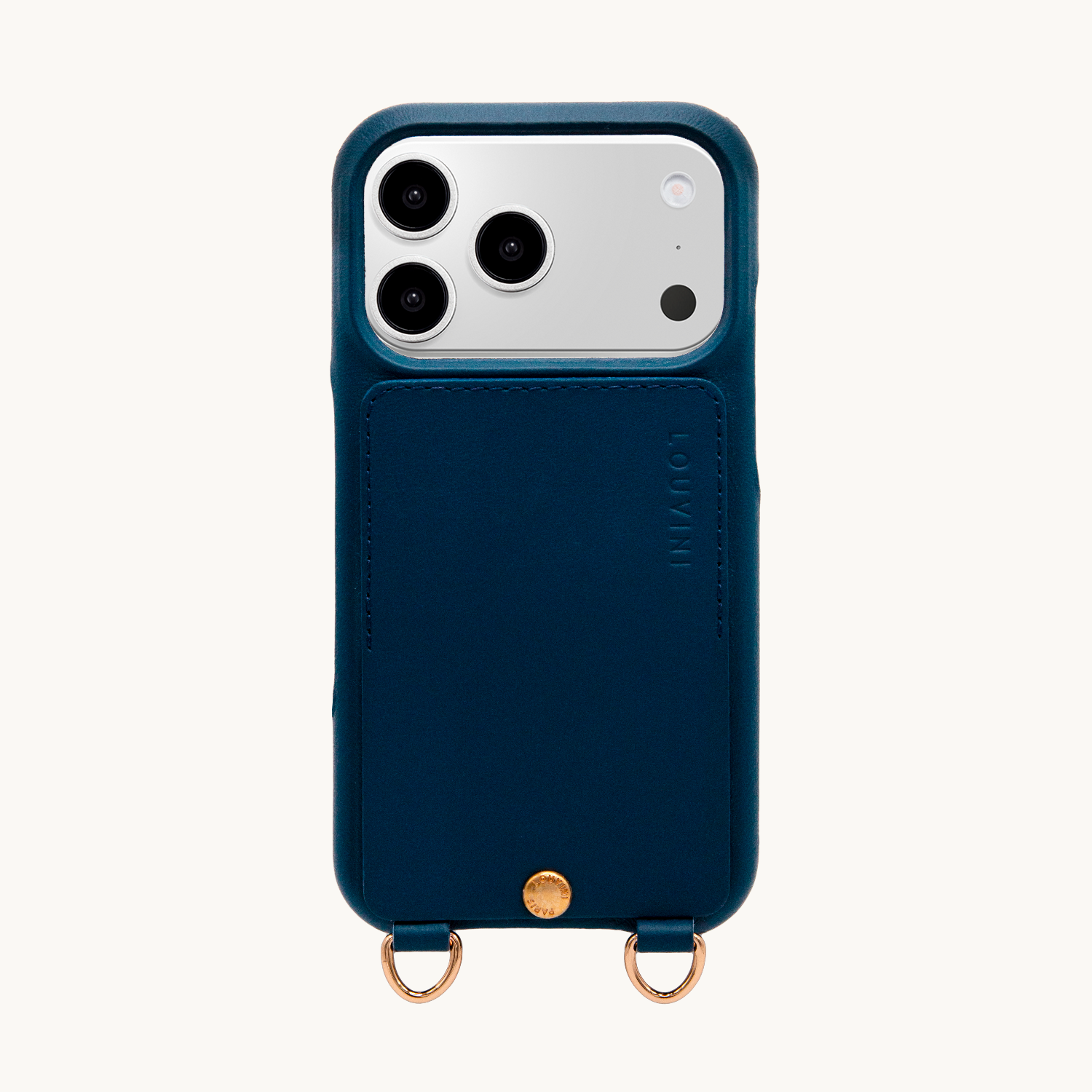 iPhone Leather Case with wallet and loops LOU - NAVY