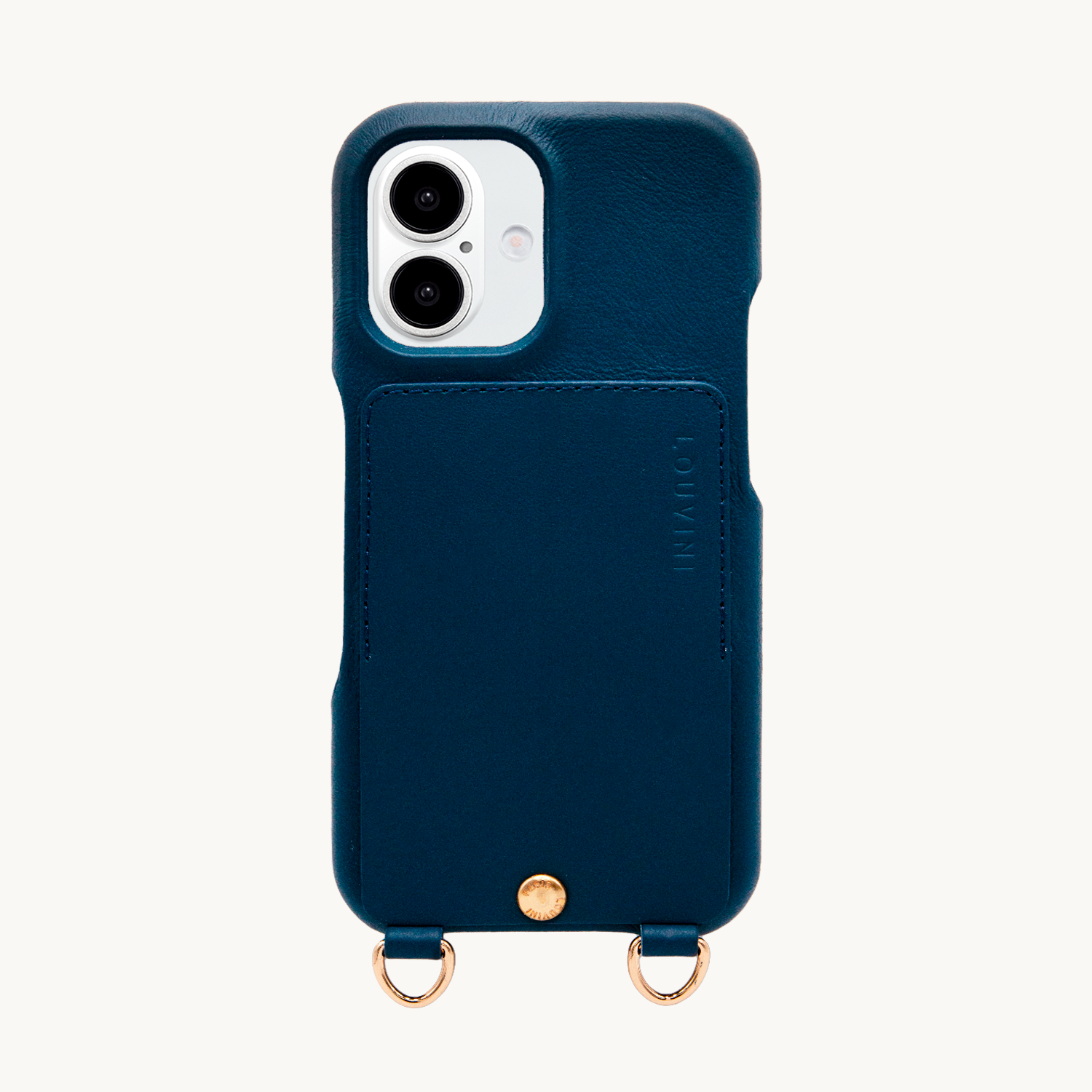 iPhone Leather Case with wallet and loops LOU - NAVY