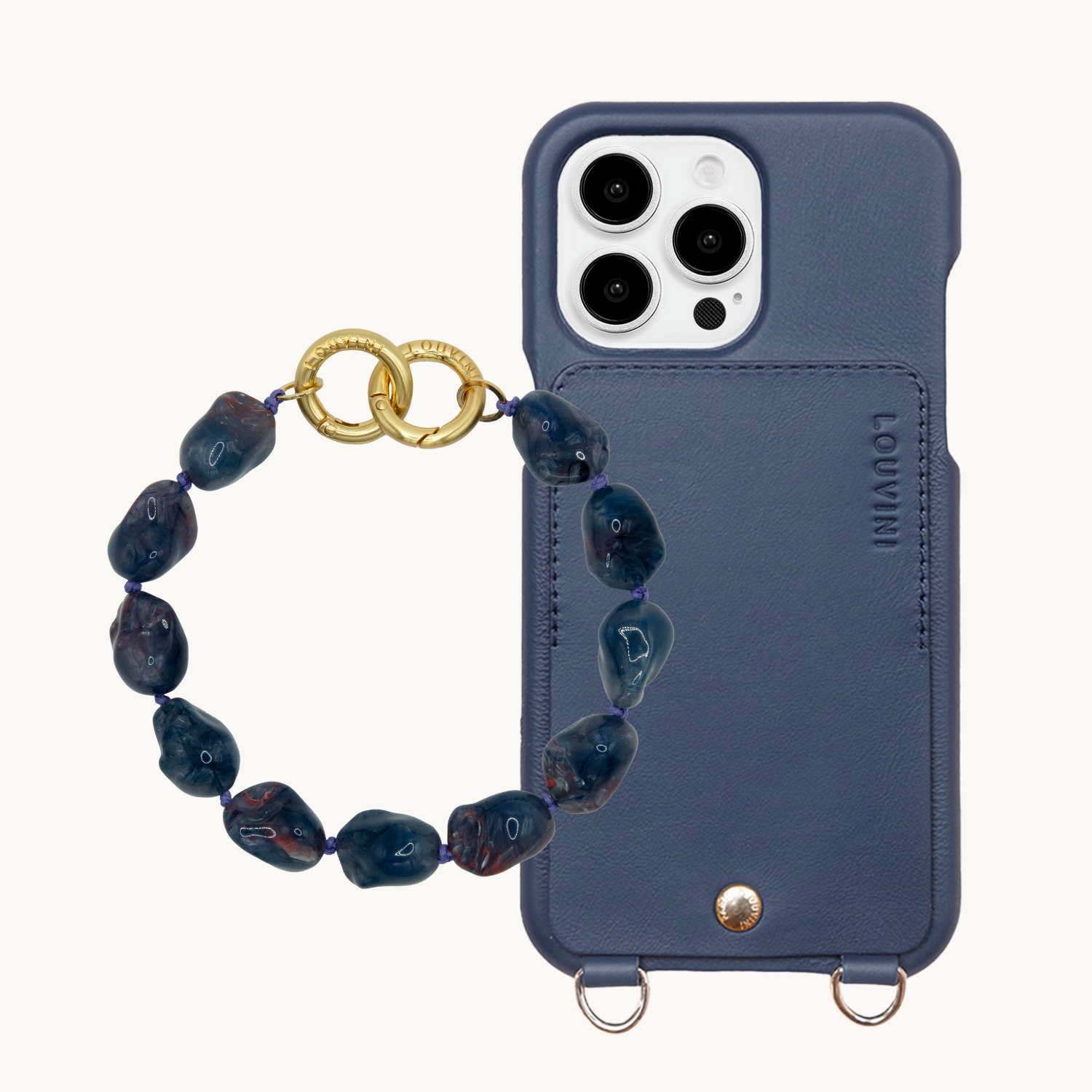 ensemble coque iPhone avec étui en cuir et bracelet de téléphone
