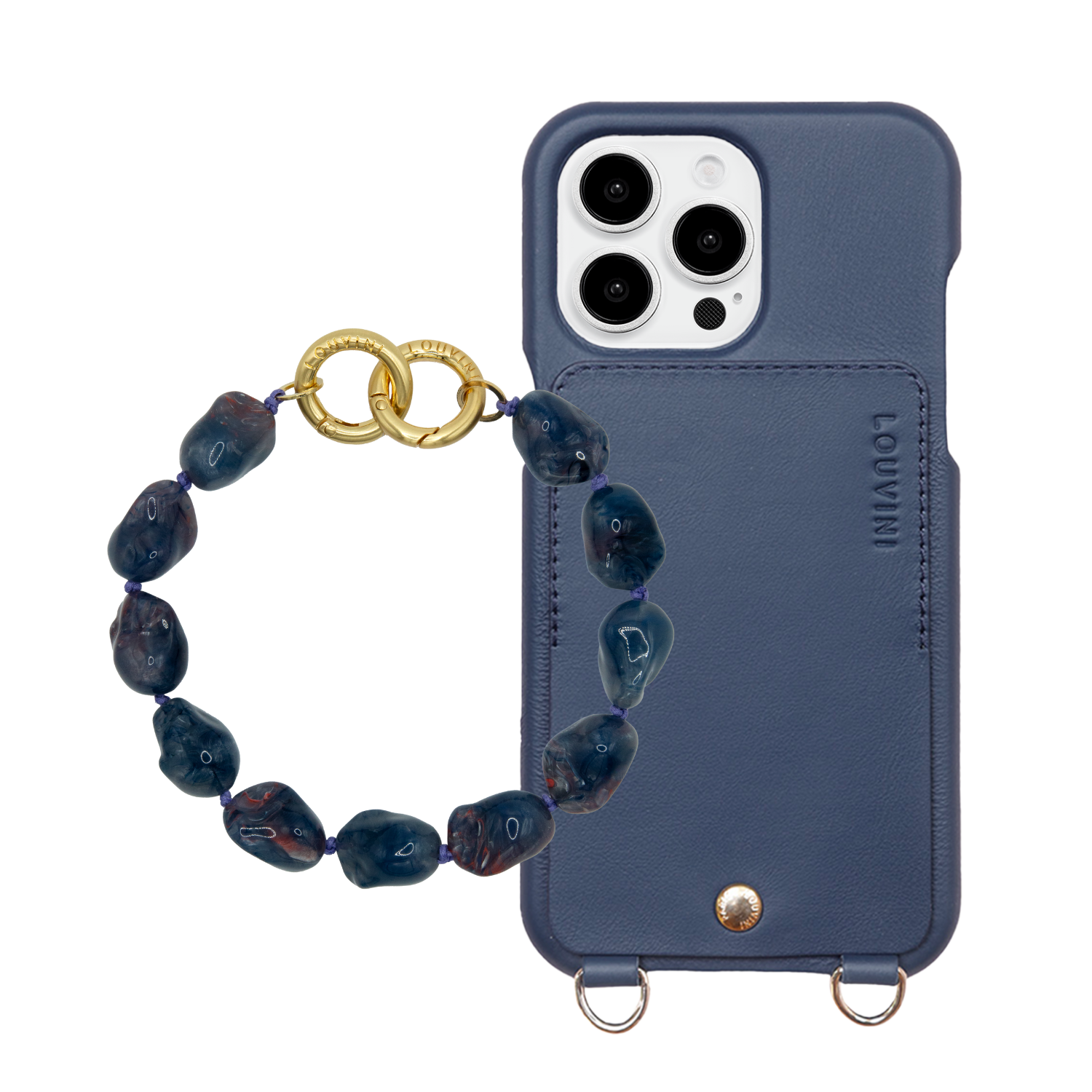 ensemble coque iPhone avec étui en cuir et bracelet de téléphone