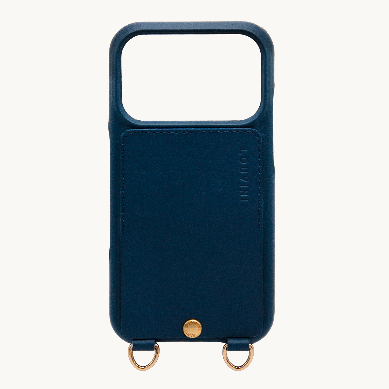 iPhone Leather Case with wallet and loops LOU - NAVY