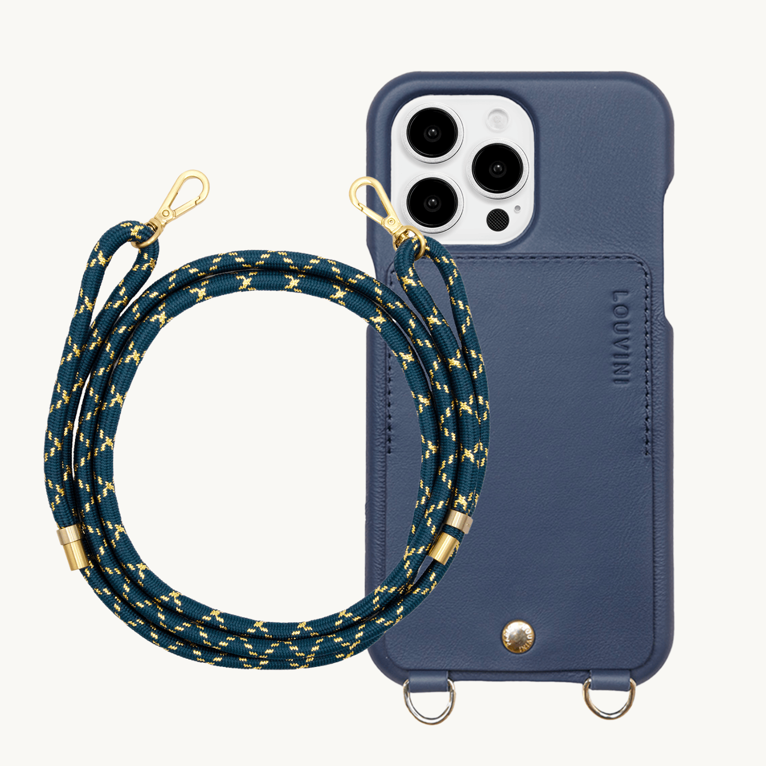 iPhone Case LOU Navy & TESSA Navy-Gold Strap