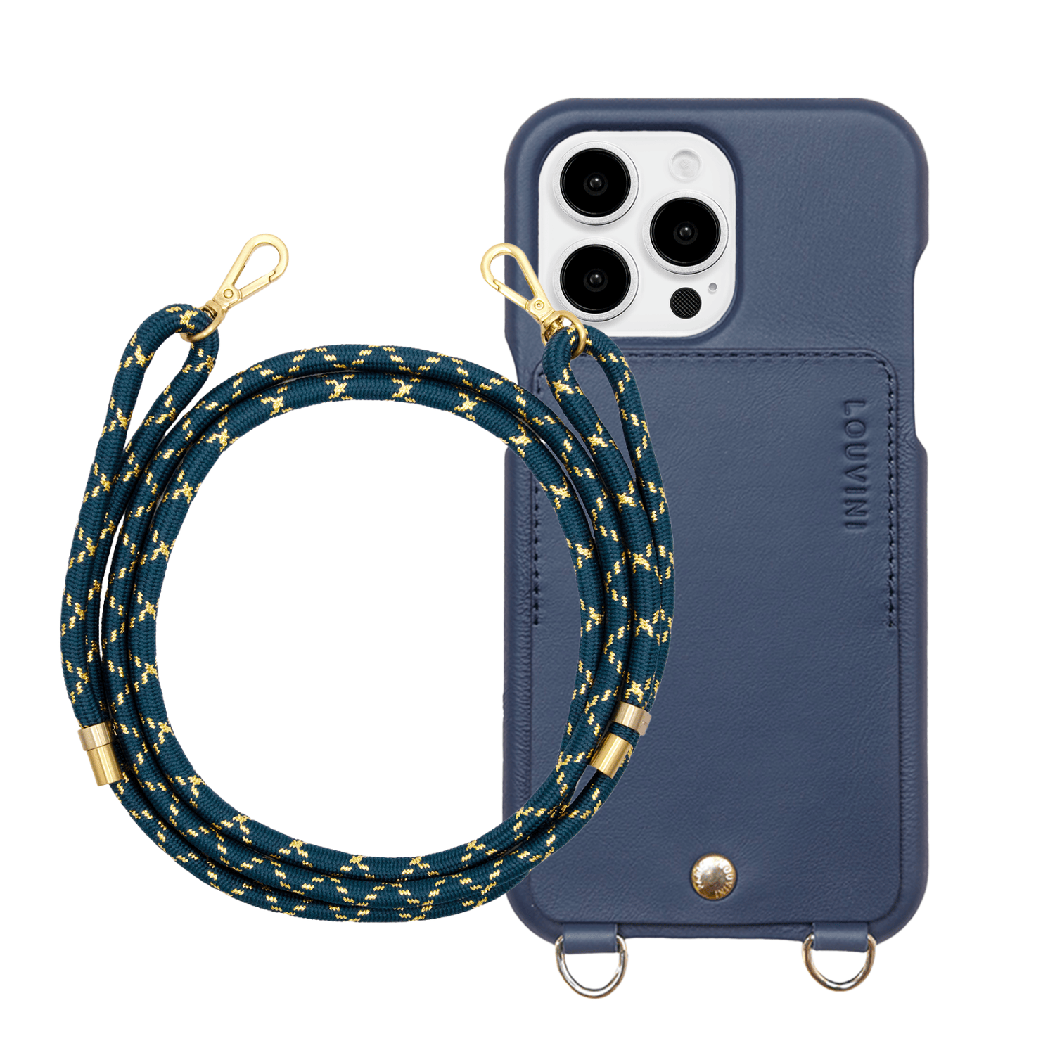 iPhone Case LOU Navy & TESSA Navy-Gold Strap