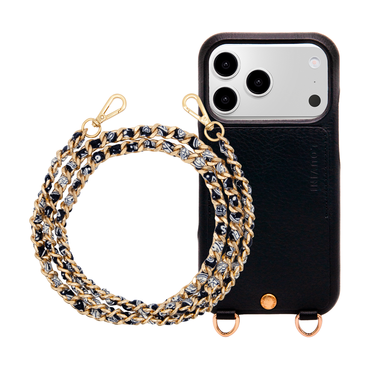 LOU Black Leather Case & BONNIE Black Chain