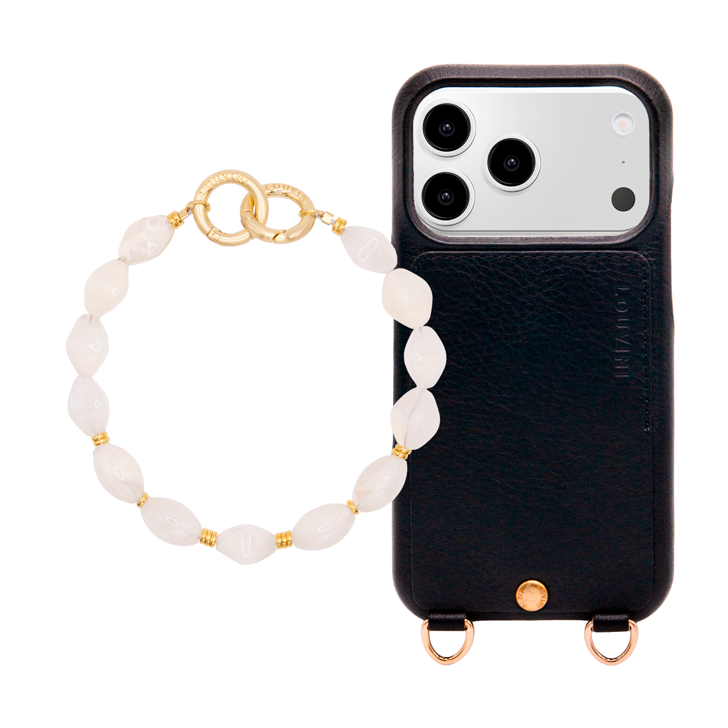 iPhone Case LOU Black & PETIT RITA Beige Bracelet