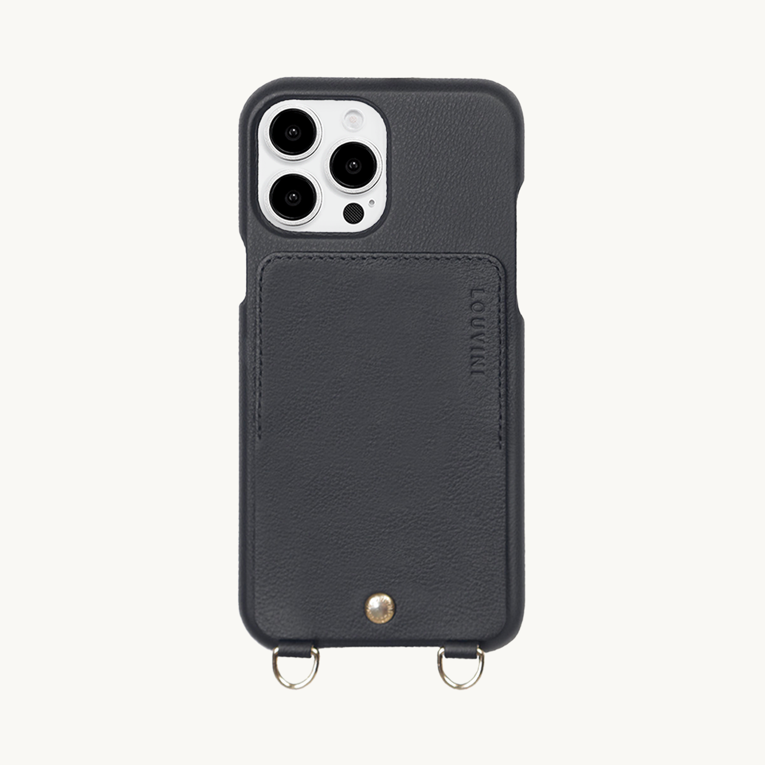 iPhone Leather Case with wallet and loops LOU - Black