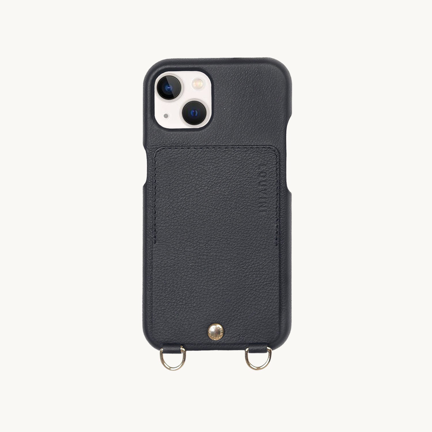 iPhone Leather Case with wallet and loops LOU - BLACK