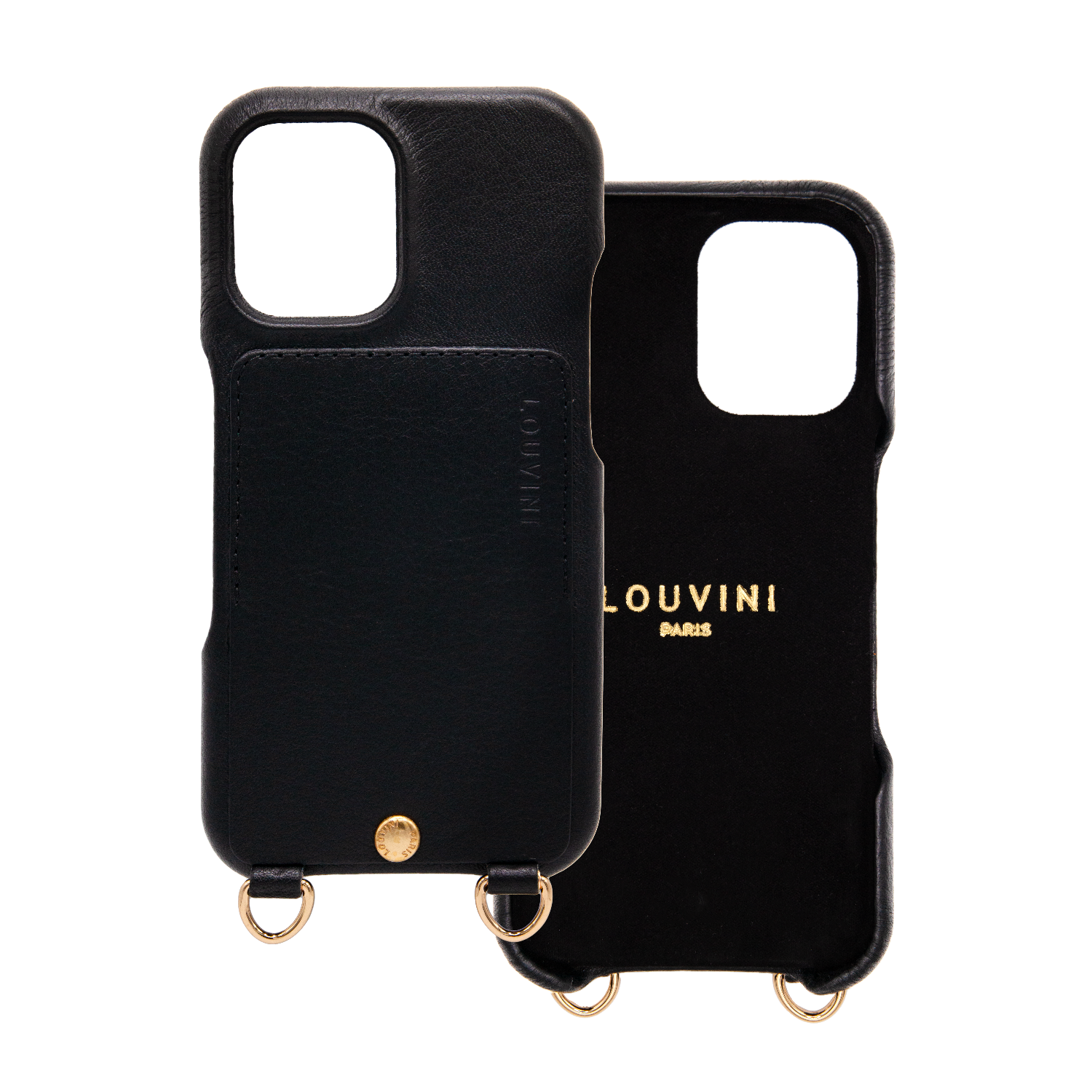 iPhone Leather Case with wallet and loops LOU - Black