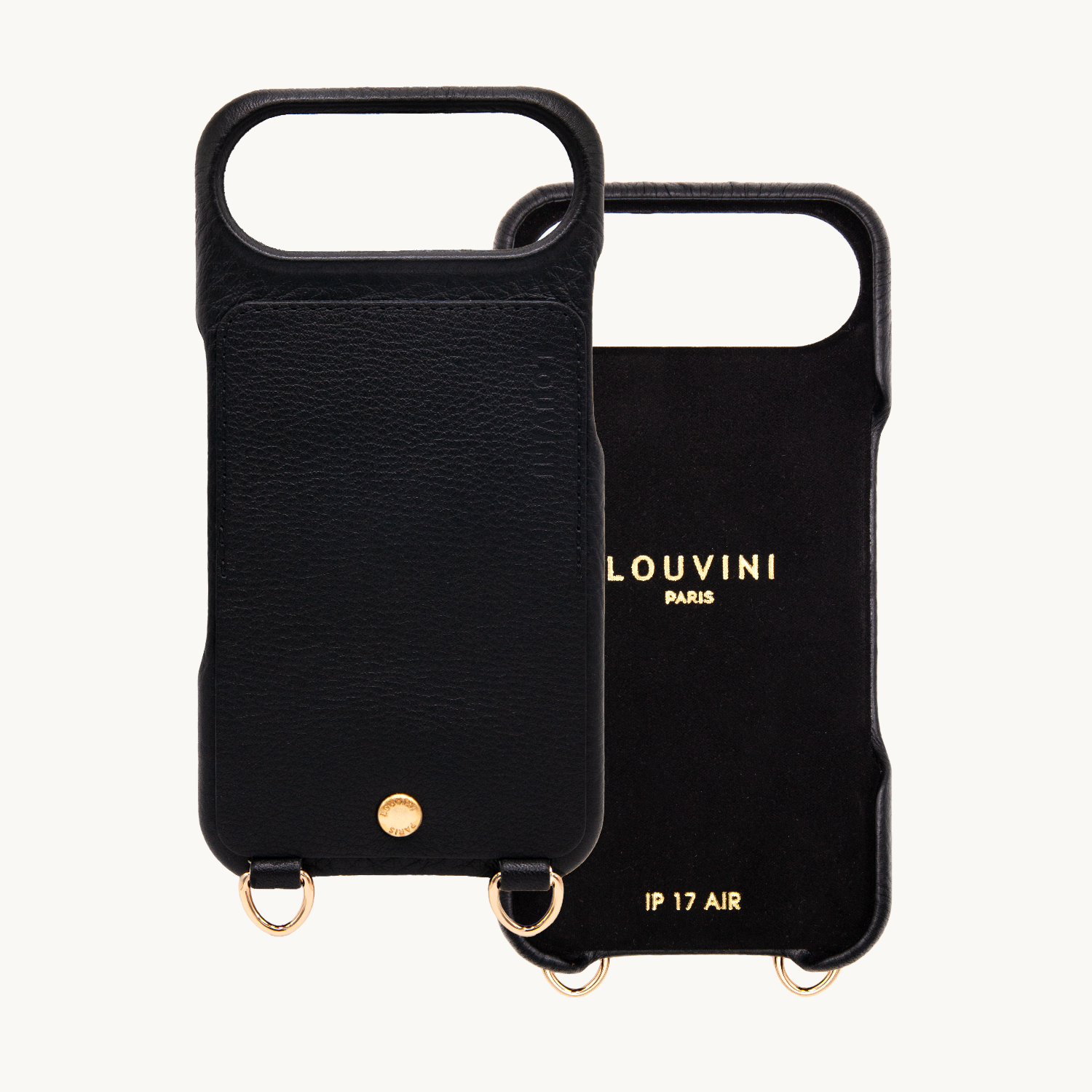 iPhone Leather Case with wallet and loops LOU - Black