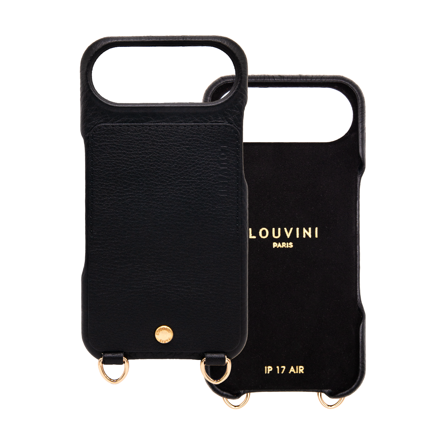 iPhone Leather Case with wallet and loops LOU - Black