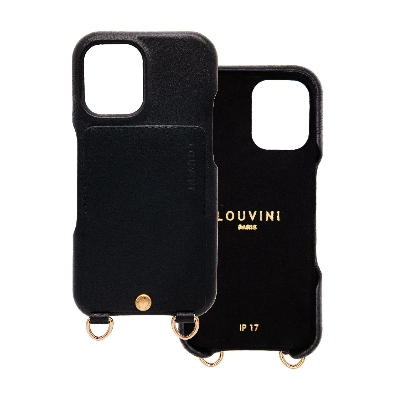 iPhone Leather Case with wallet and loops LOU - Black