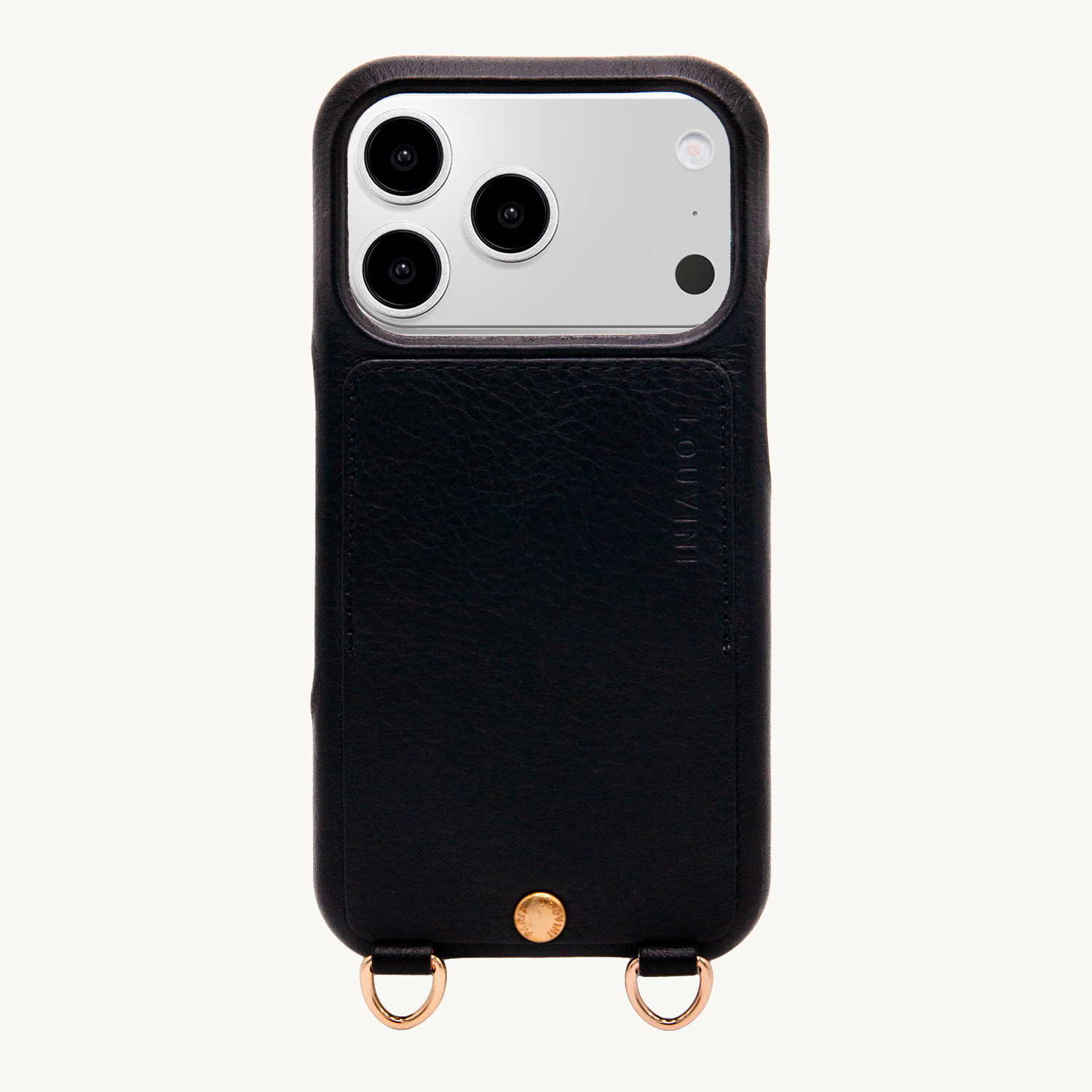 iPhone Leather Case with wallet and loops LOU - Black