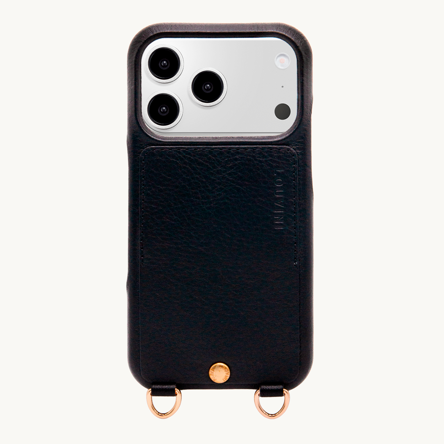 iPhone Leather Case with wallet and loops LOU - Black