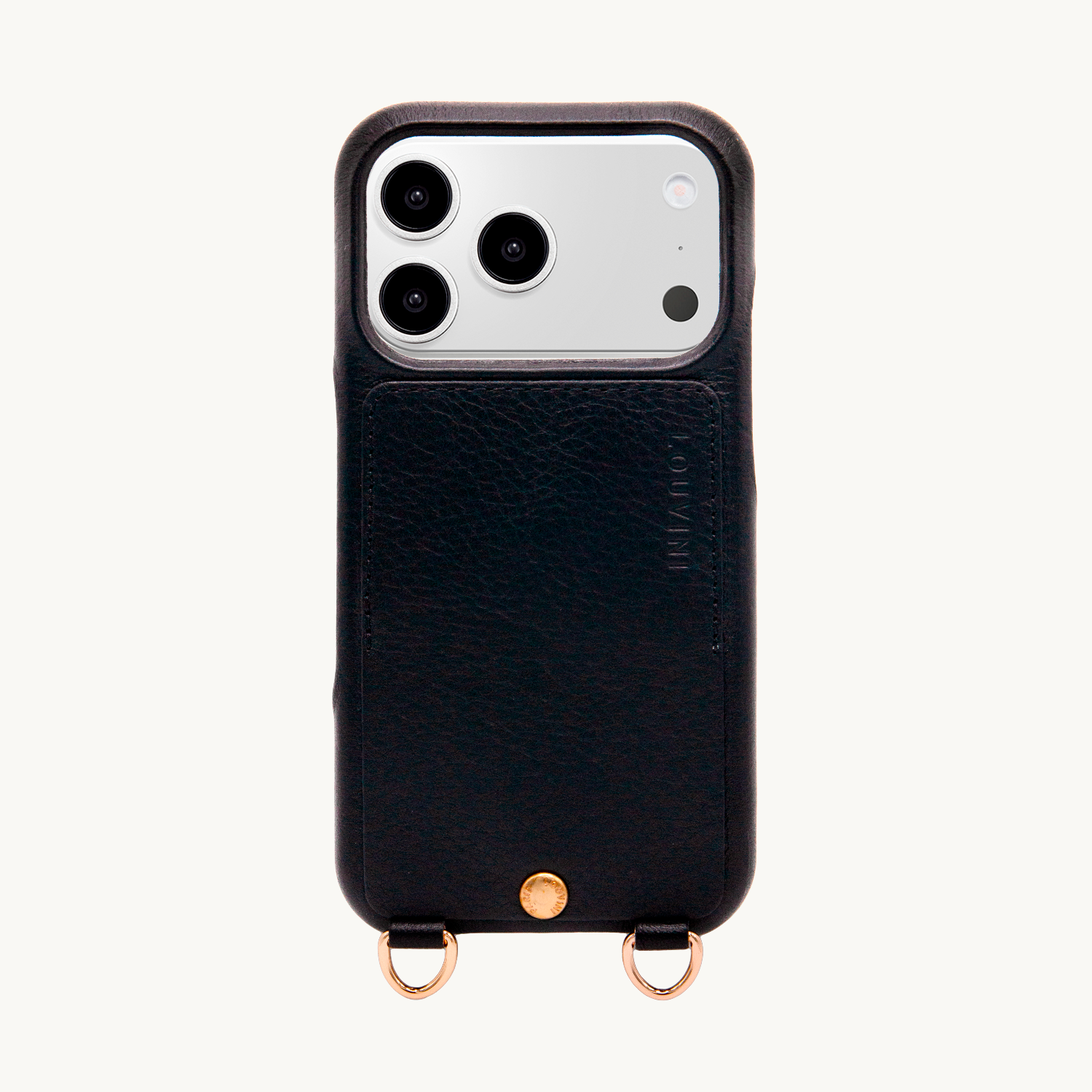 iPhone Leather Case with wallet and loops LOU - Black