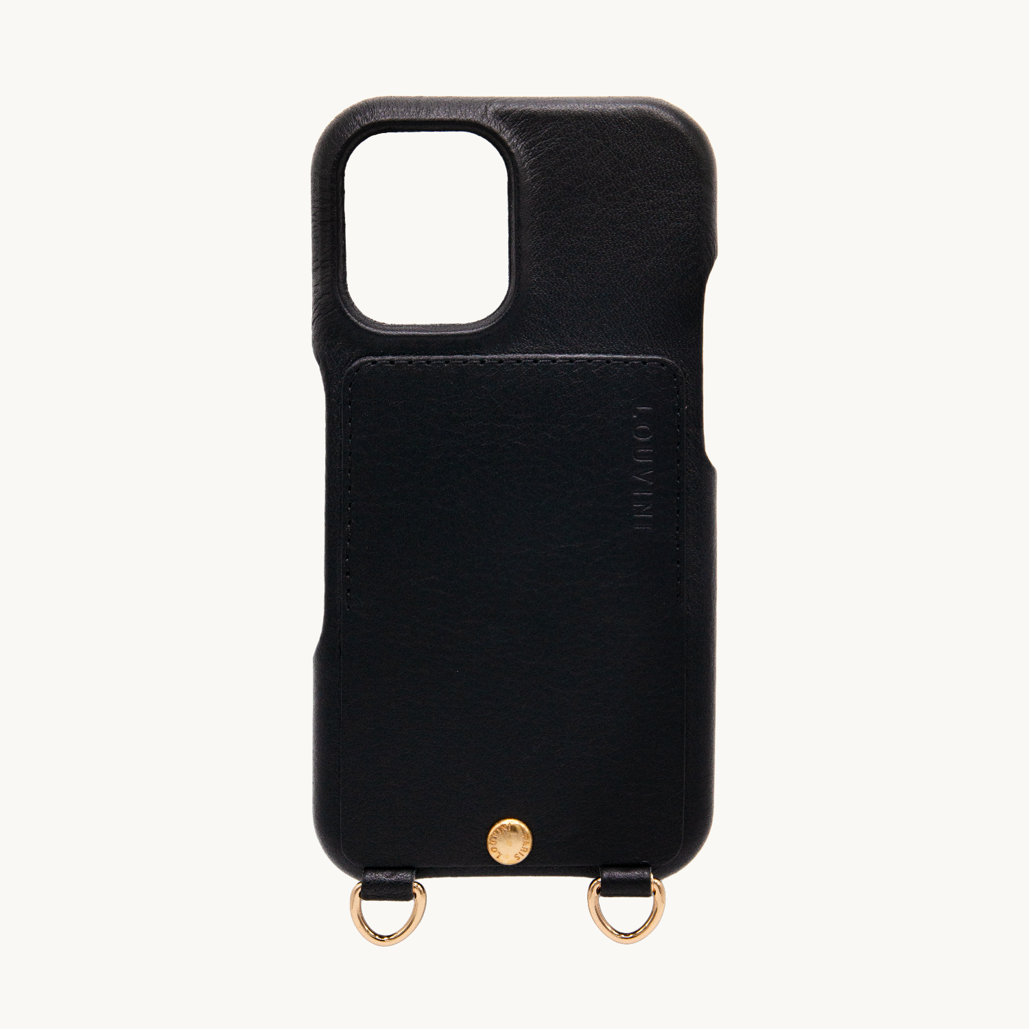 iPhone Leather Case with wallet and loops LOU - Black