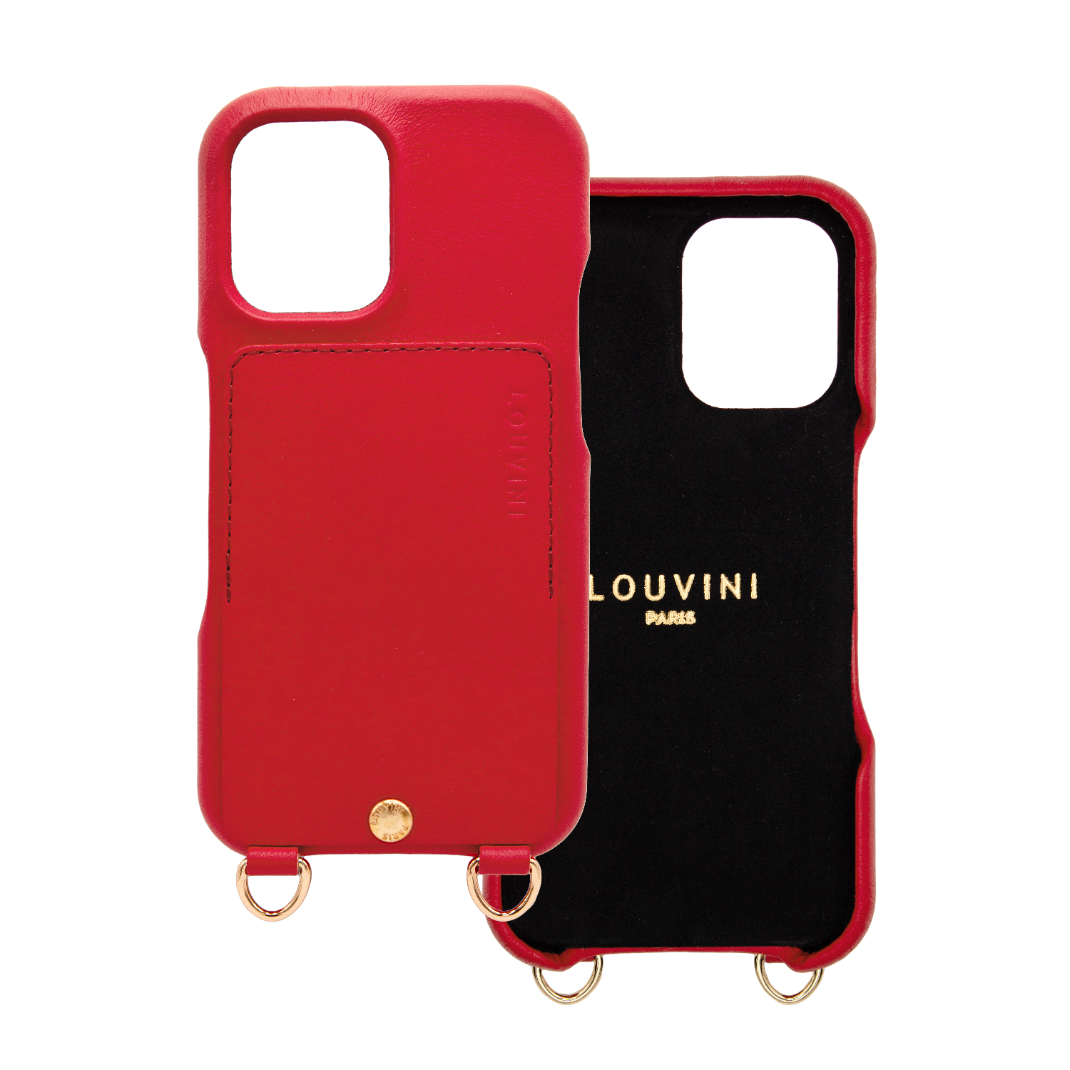 iPhone Leather Case with wallet and loops LOU - Red
