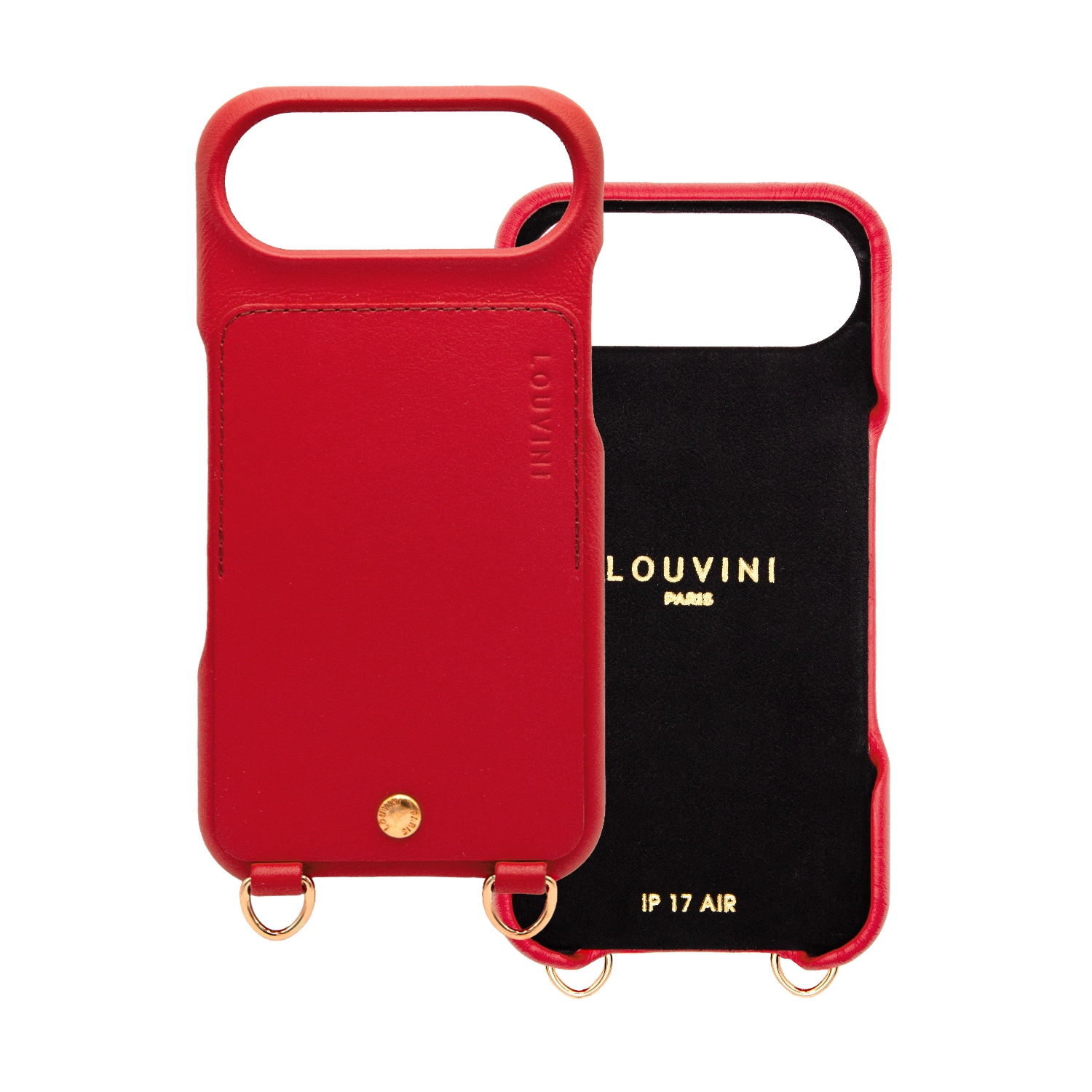iPhone Leather Case with wallet and loops LOU - Red