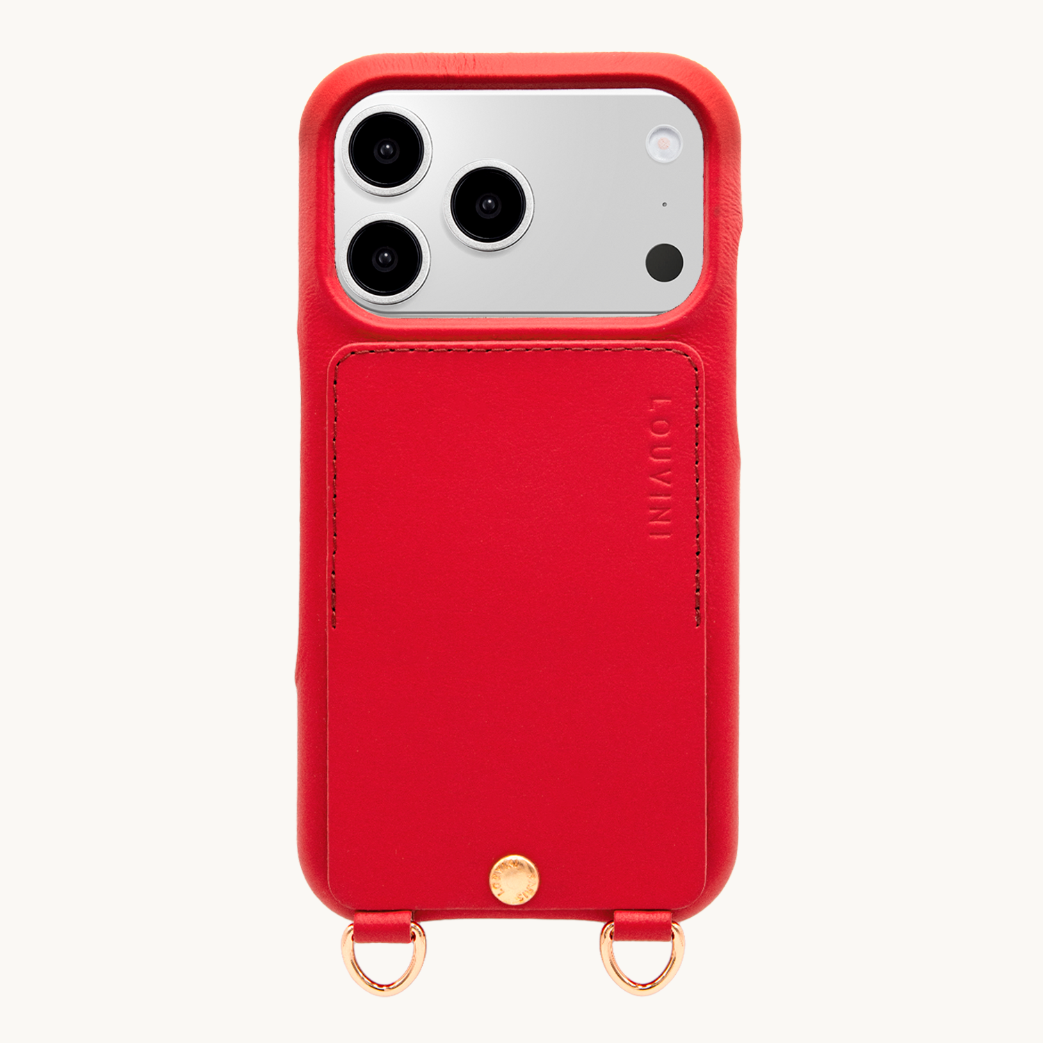 iPhone Leather Case with wallet and loops LOU - Red