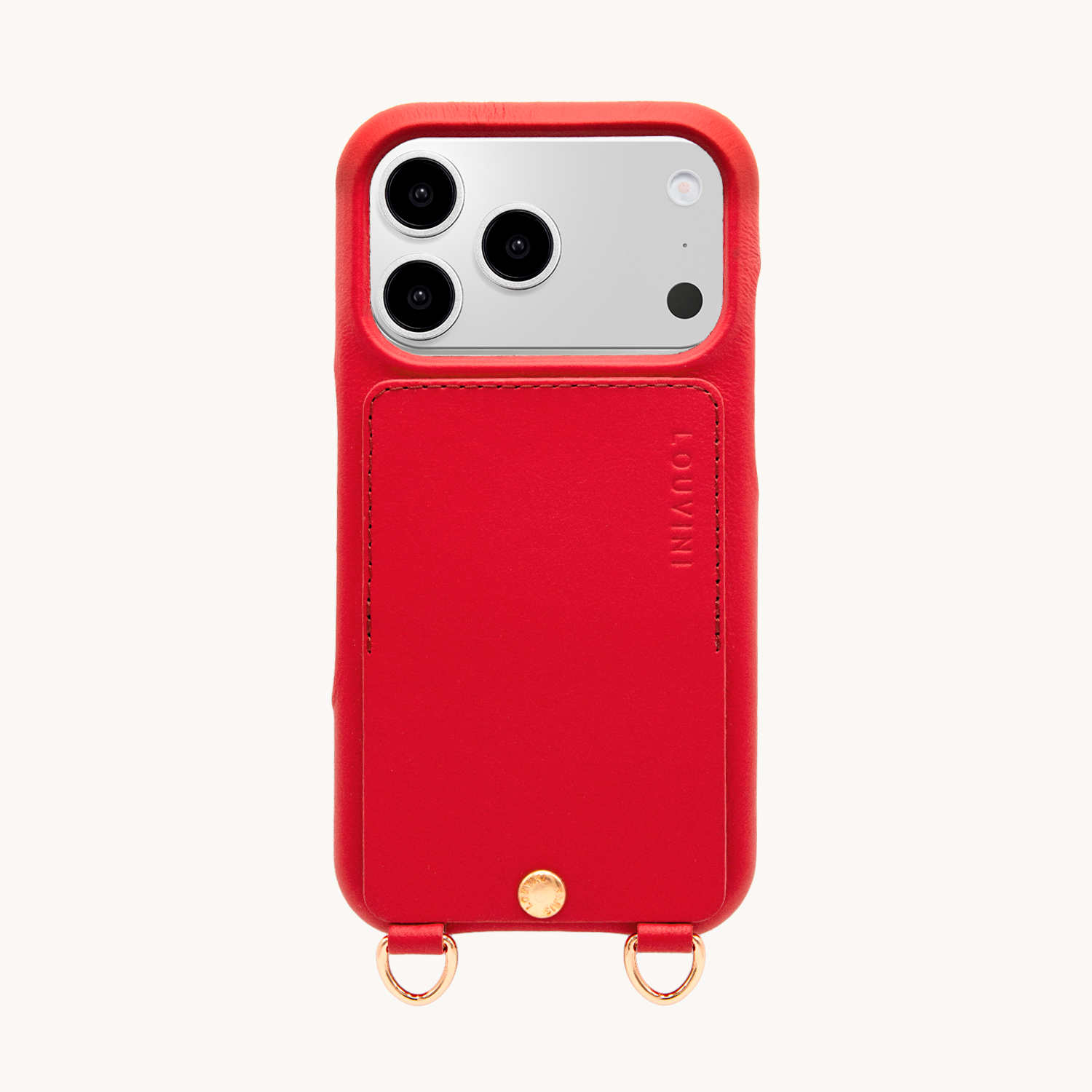 iPhone Leather Case with wallet and loops LOU - Red