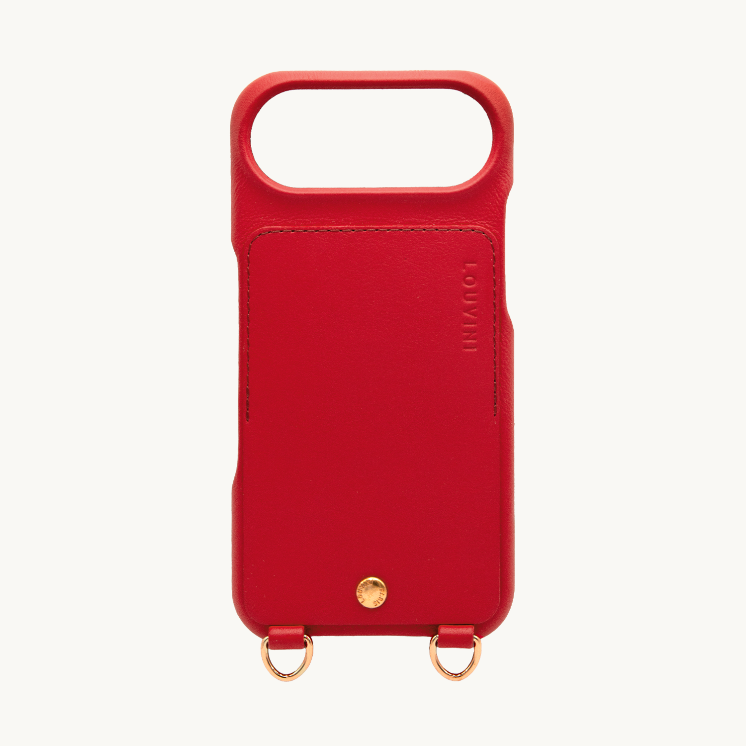 iPhone Leather Case with wallet and loops LOU - Red
