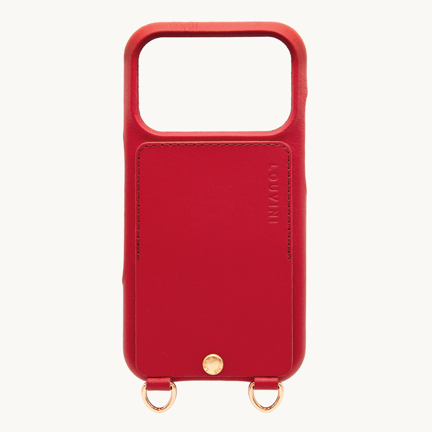iPhone Leather Case with wallet and loops LOU - Red
