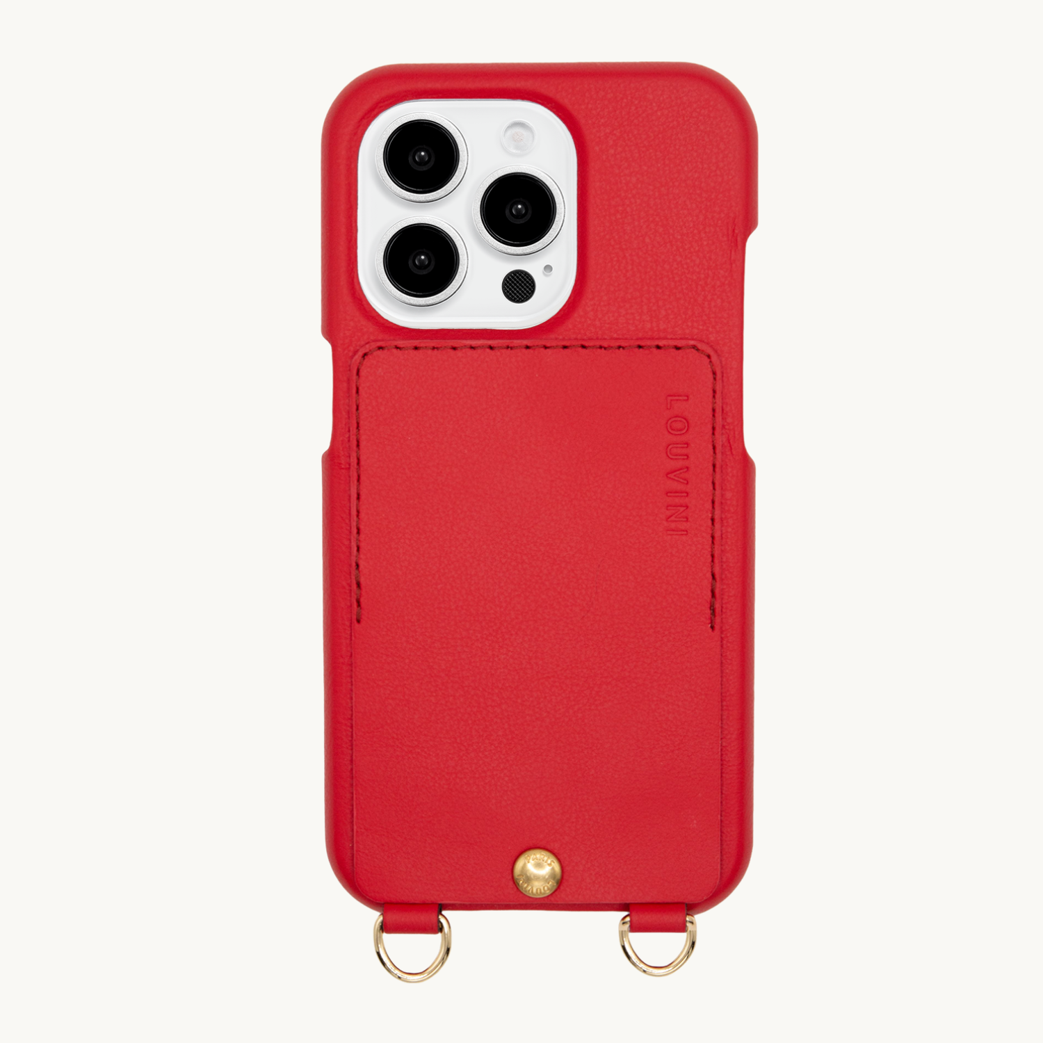 coque pour iPhone avec étui en cuir rouge
