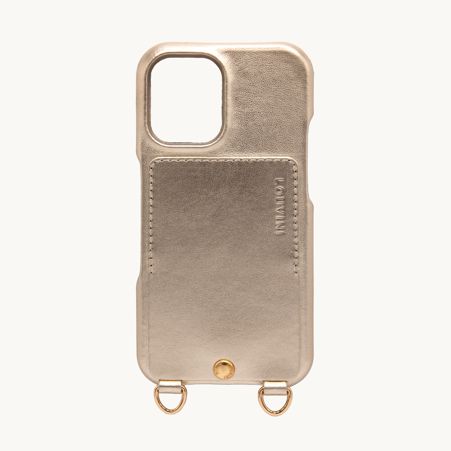 iPhone Leather Case with wallet and loops LOU - METALLIC GOLD-SILVER