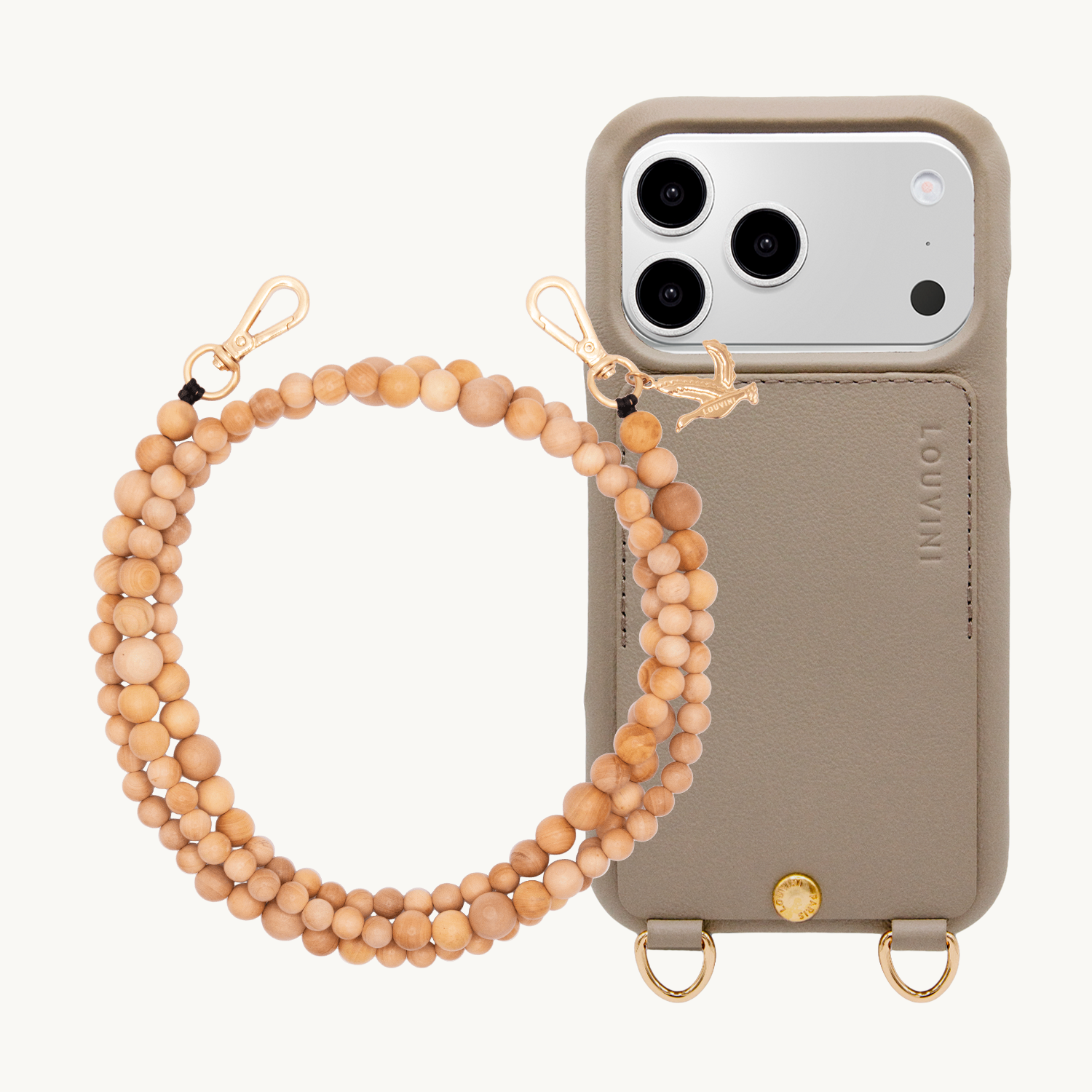 LOU Taupe iPhone case & ARIELLE Natural cord