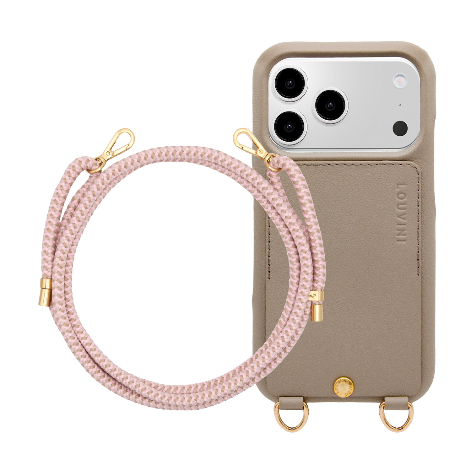 LOU Taupe iPhone Case & TESSA Rose-Taupe Cord