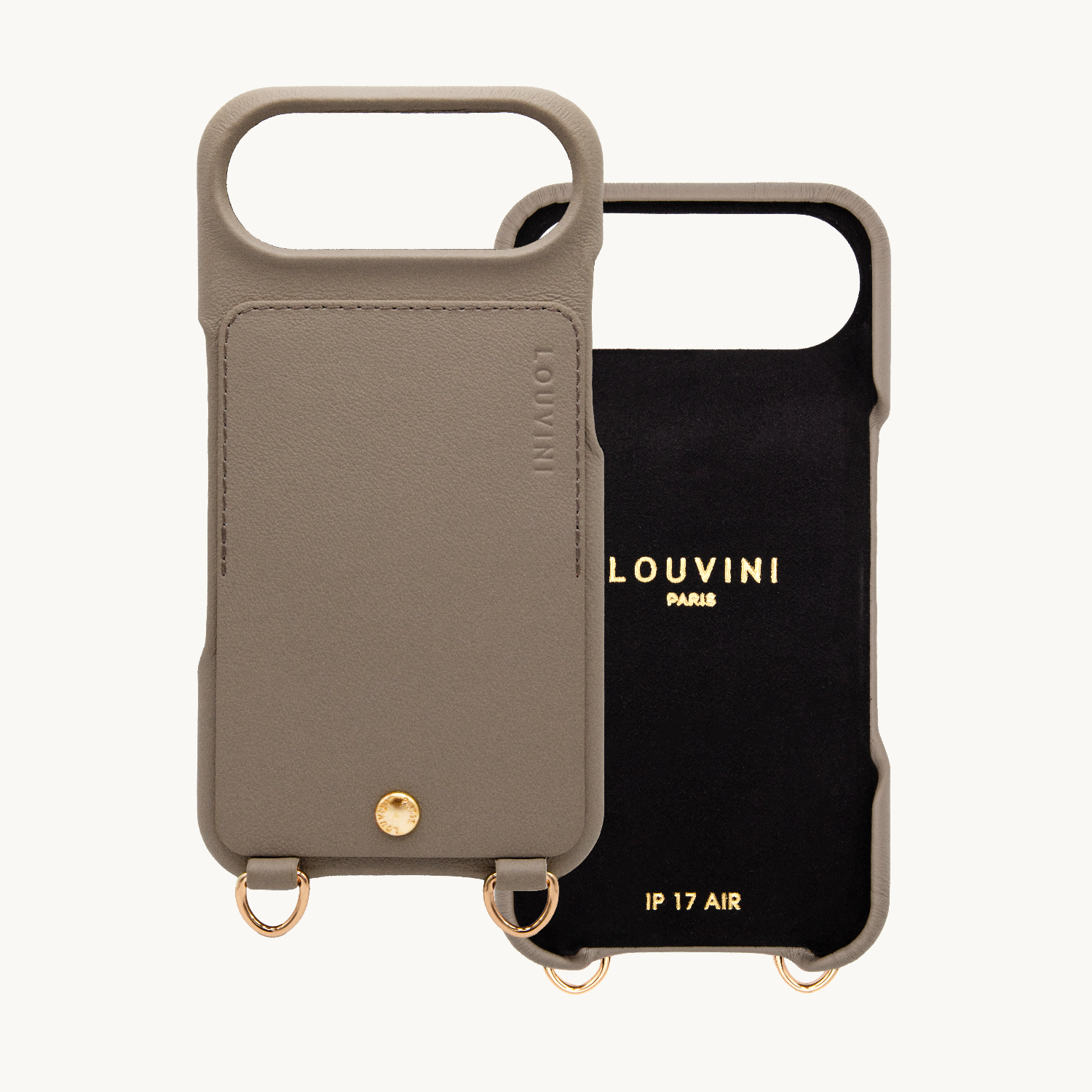 iPhone Leather Case with wallet and loops LOU - Taupe