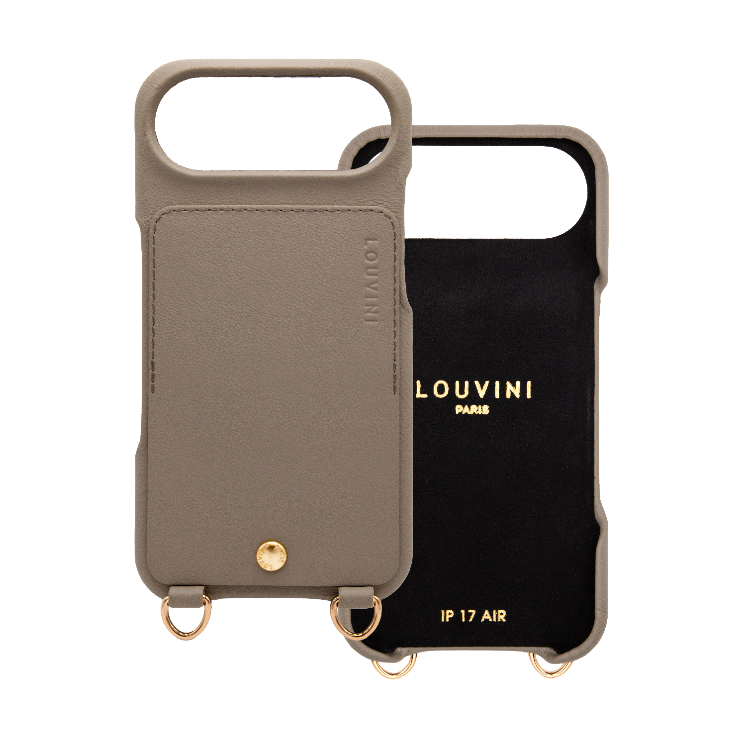 iPhone Leather Case with wallet and loops LOU - Taupe