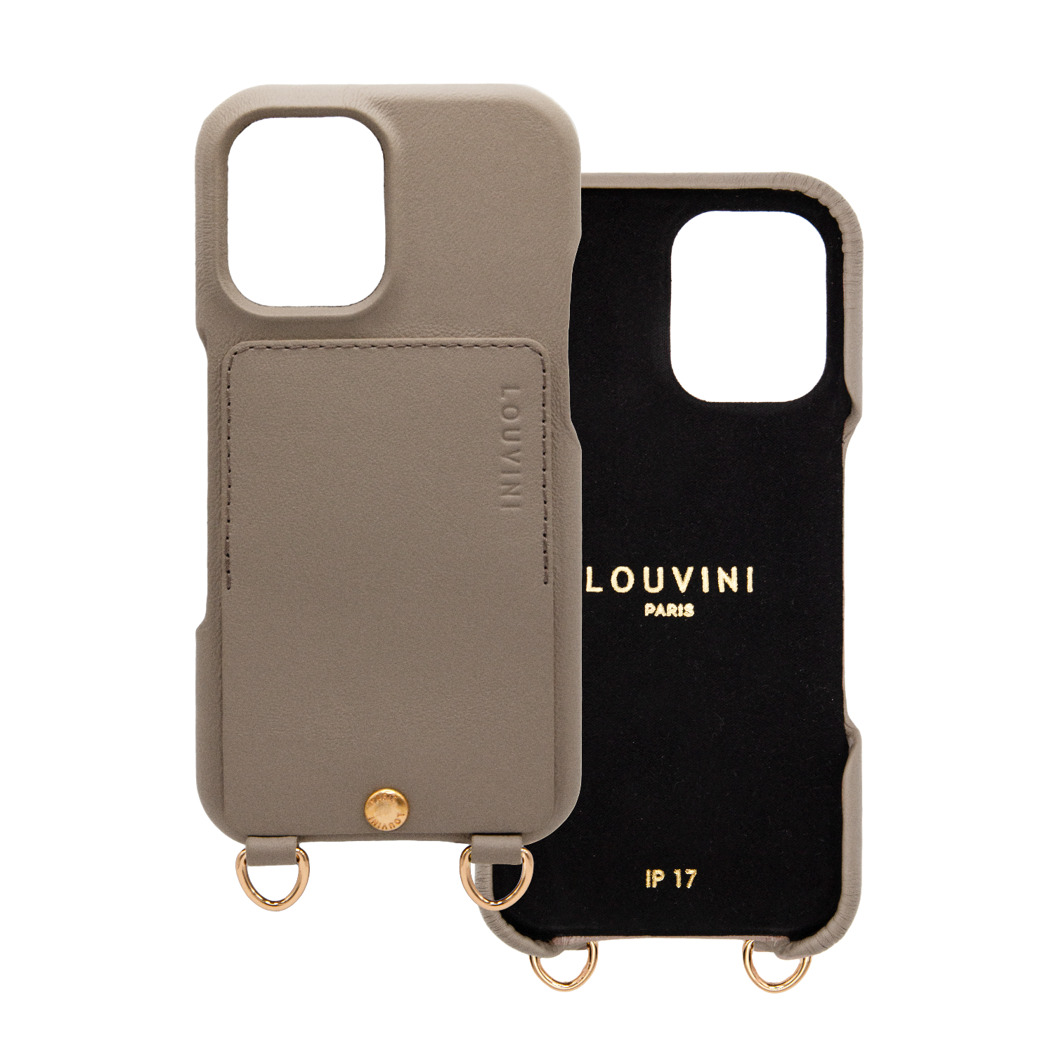 iPhone Leather Case with wallet and loops LOU - Taupe