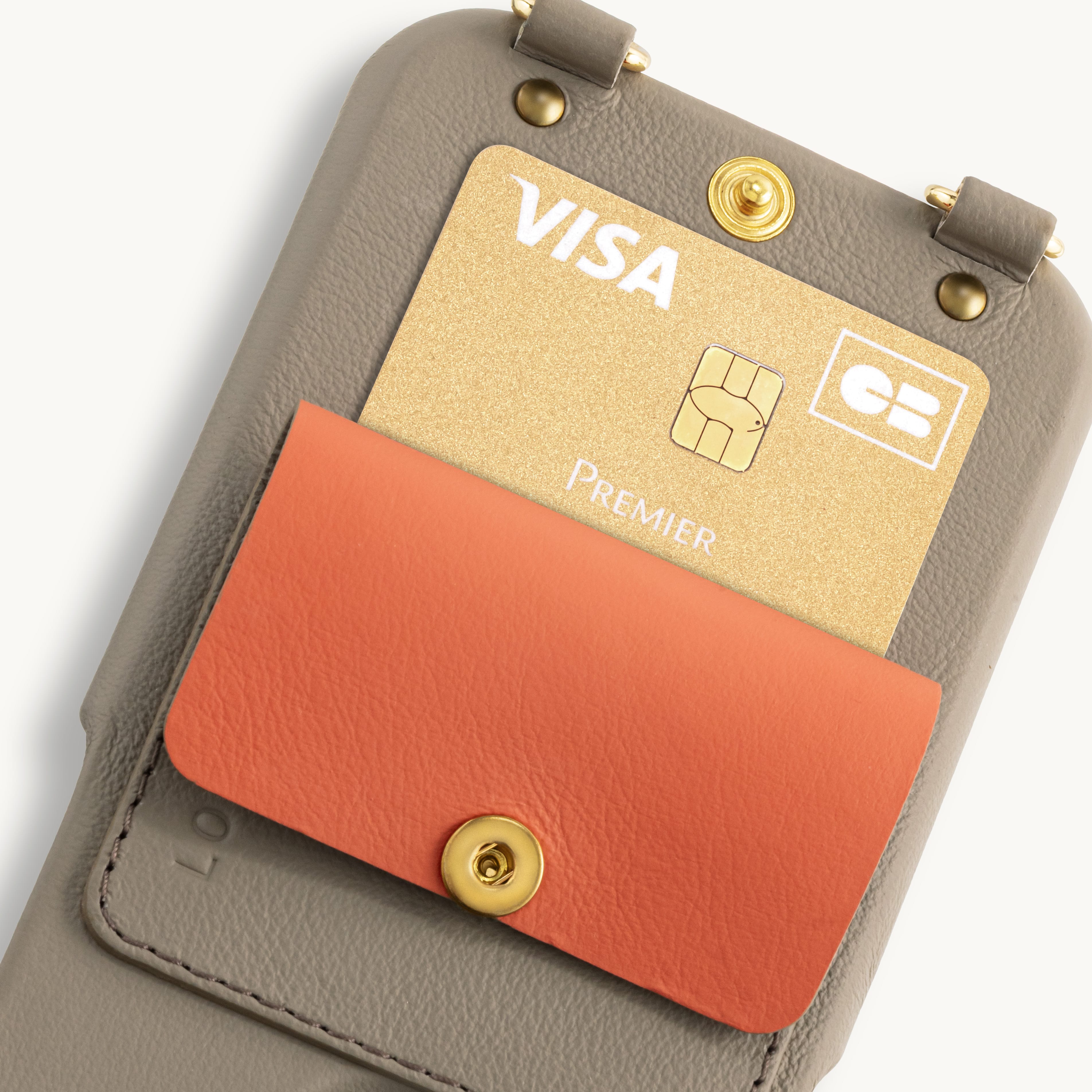 iPhone Leather Case with wallet and loops LOU - Taupe