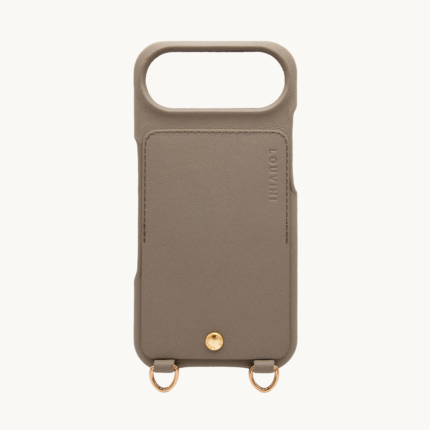 iPhone Leather Case with wallet and loops LOU - Taupe