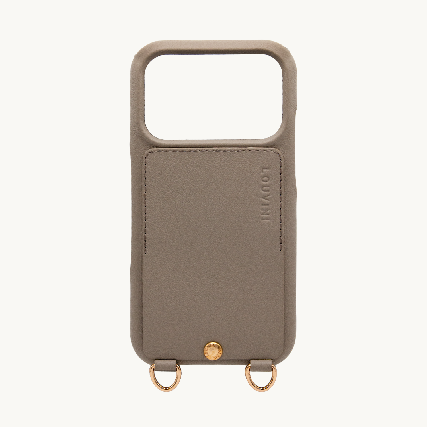 iPhone Leather Case with wallet and loops LOU - Taupe