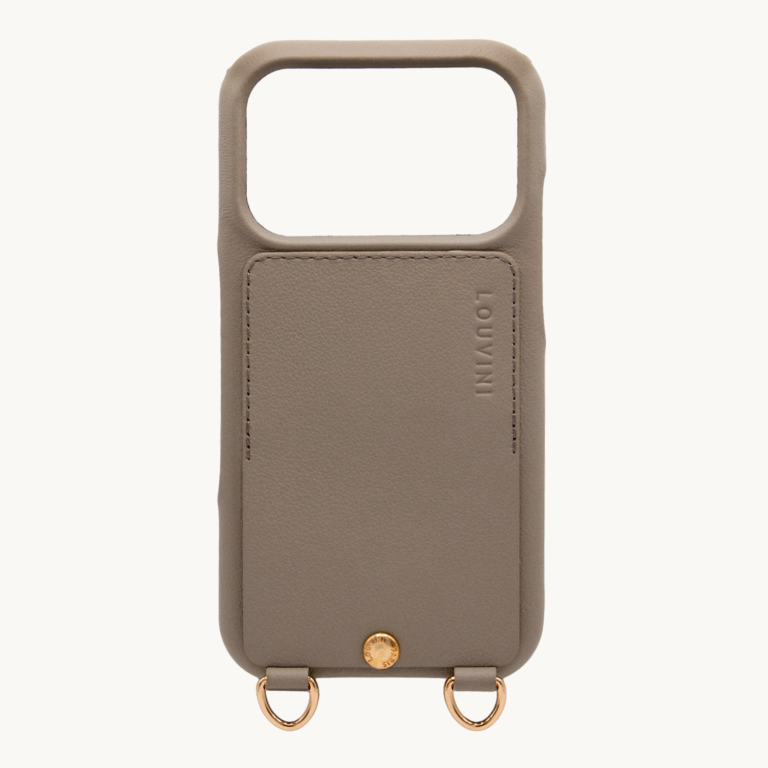 iPhone Leather Case with wallet and loops LOU - Taupe