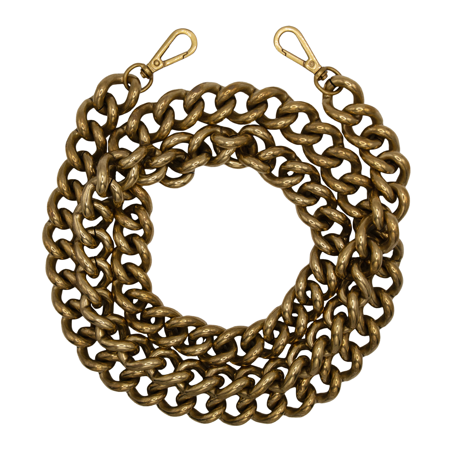 Chaîne à grosse maille pour téléphone doré