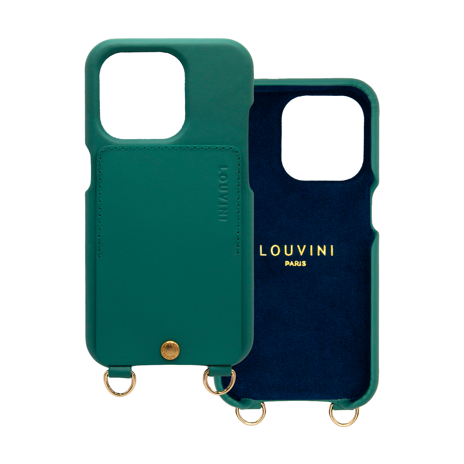 iPhone Leather Case with wallet and loops LOU - Emerald