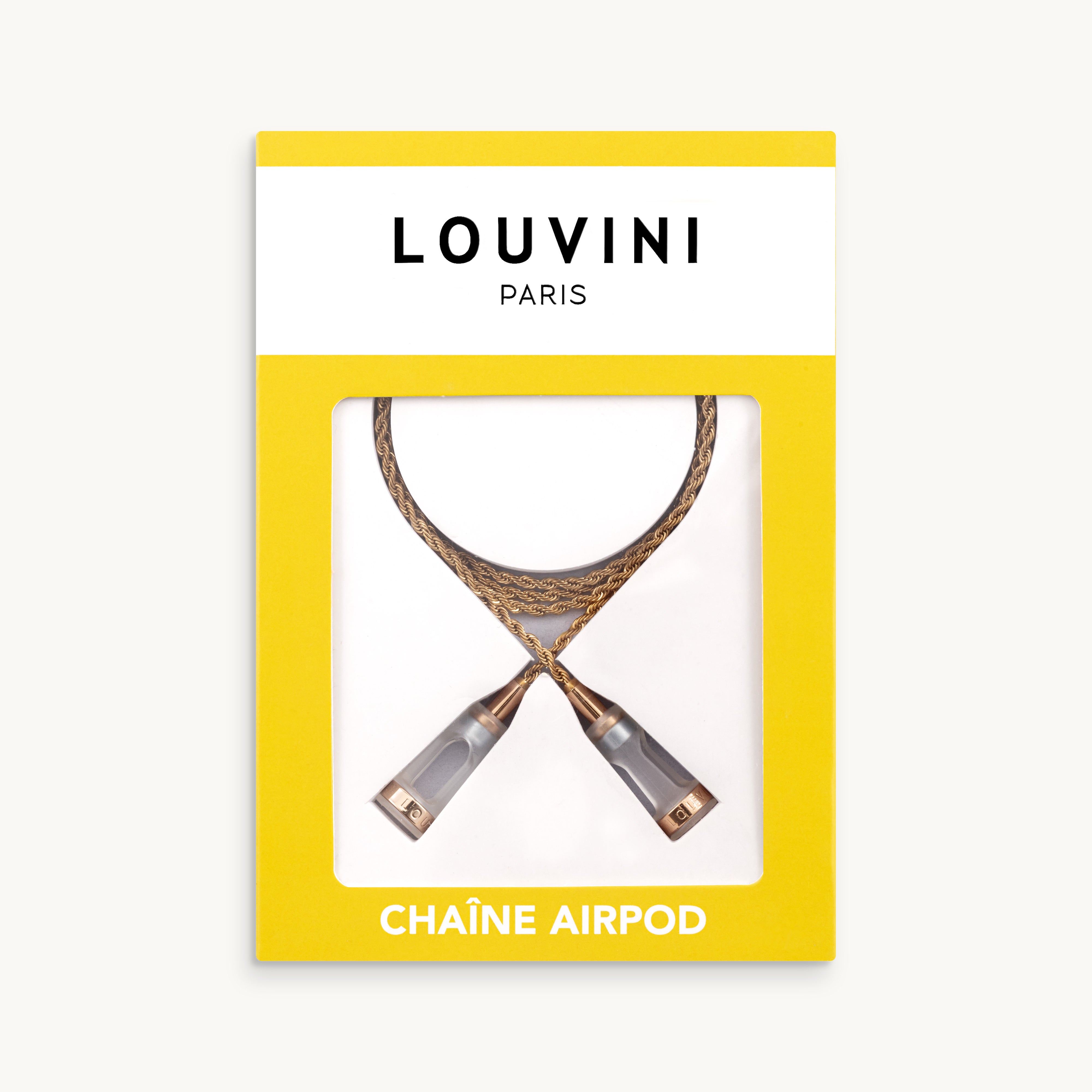 Chaîne dorée pour AirPods avec finitions dorés