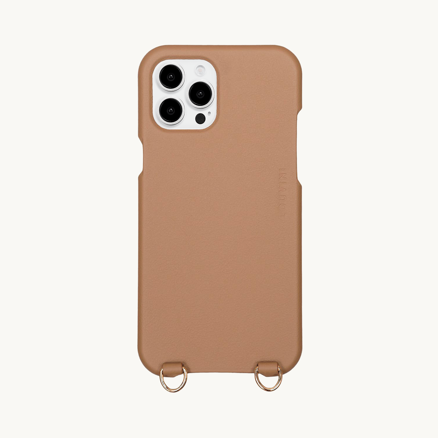 Coque iPhone MagSafe cuir avec anneaux MAX camel