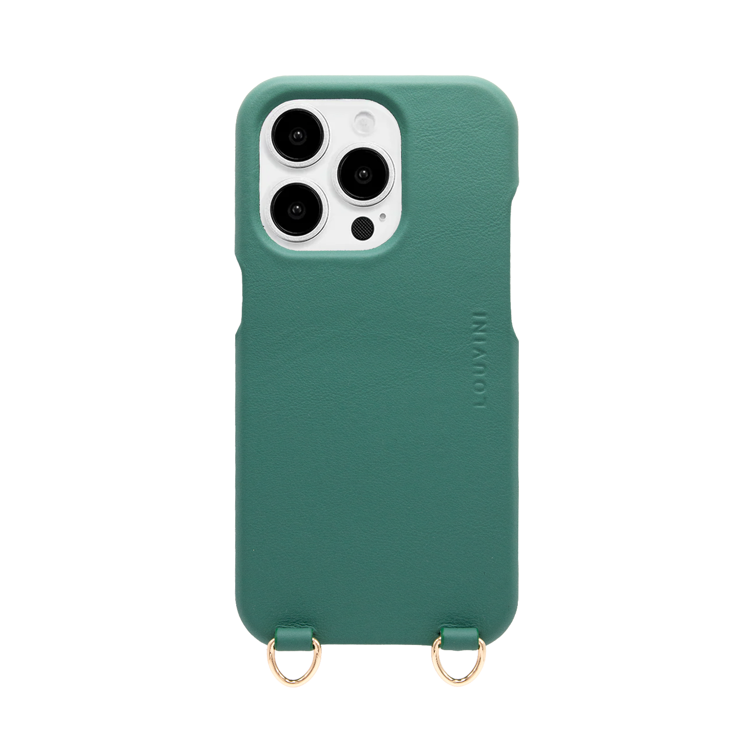Leather iPhone case with loops and Magsafe MAX - EMERALD