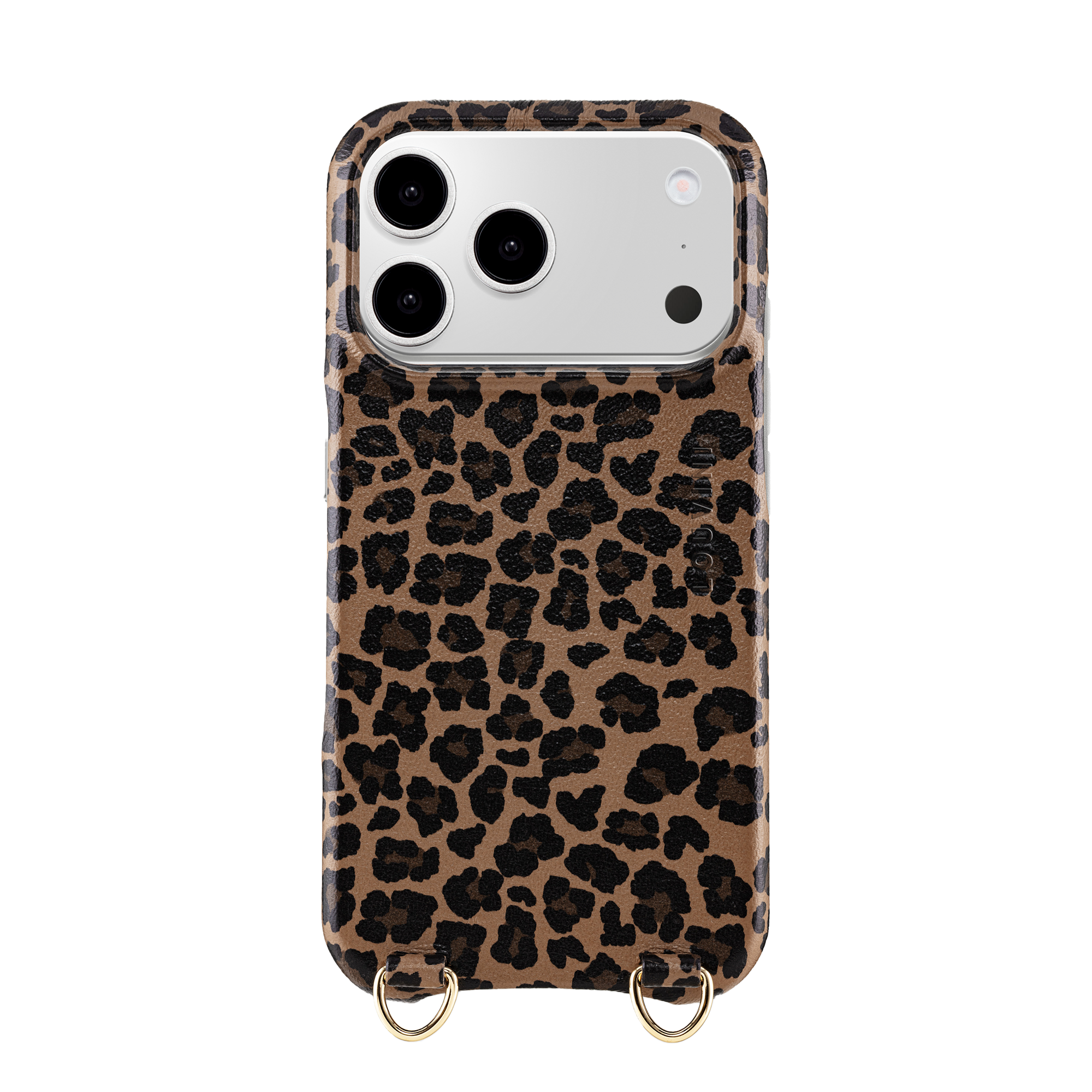 Leather iPhone case with loops and Magsafe MAX - LEOPARD