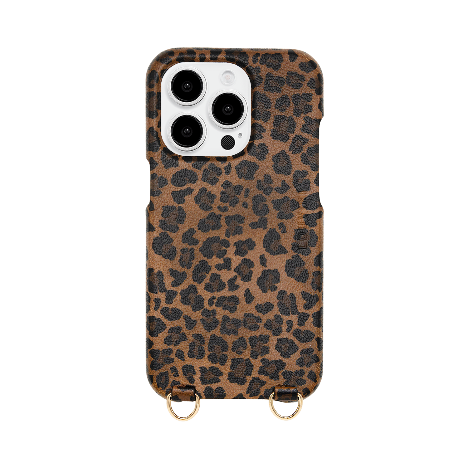 Leather iPhone case with loops and Magsafe MAX - LEOPARD