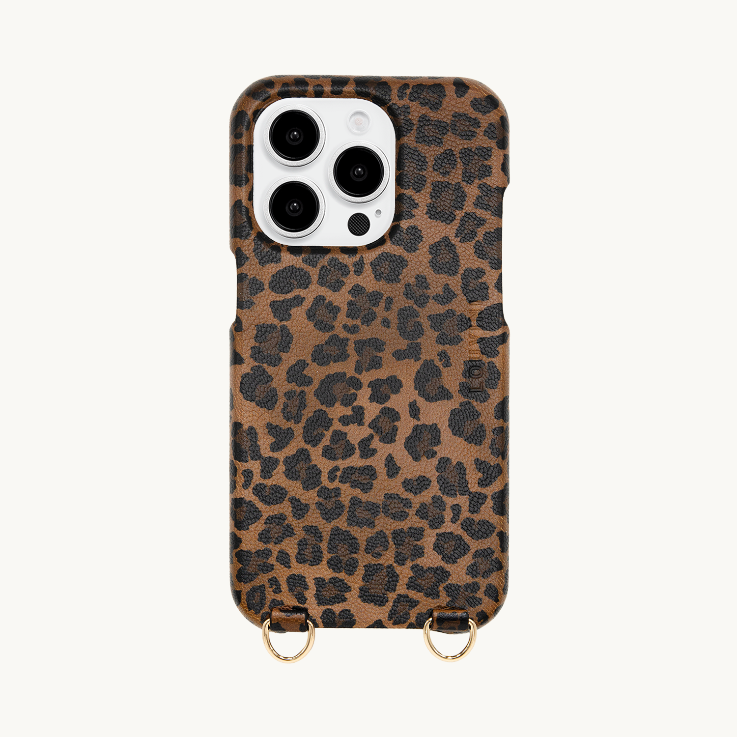 coque de téléphone avec MagSafe en cuir léopard