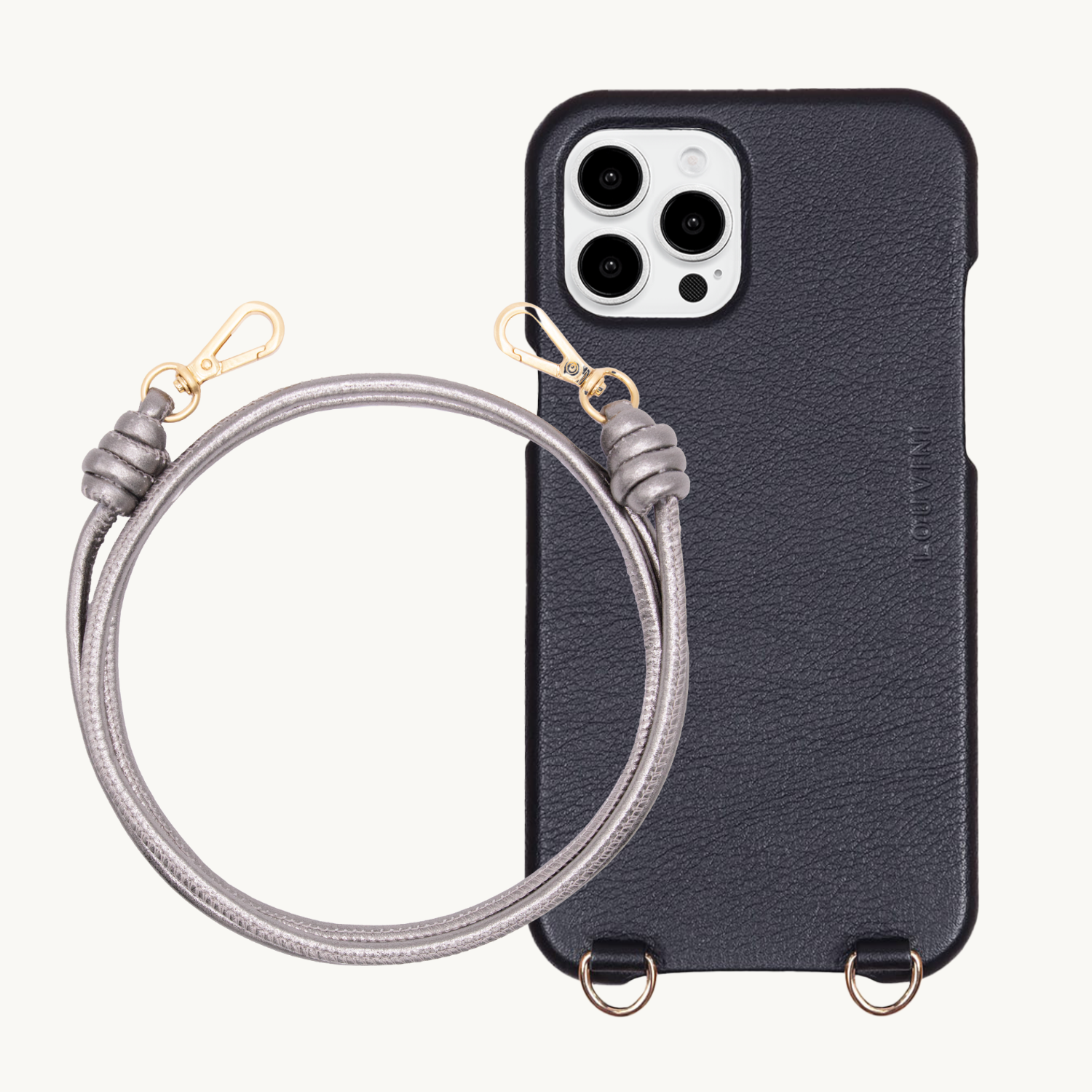 ensemble coque iPhone en cuir et cordon en cuir