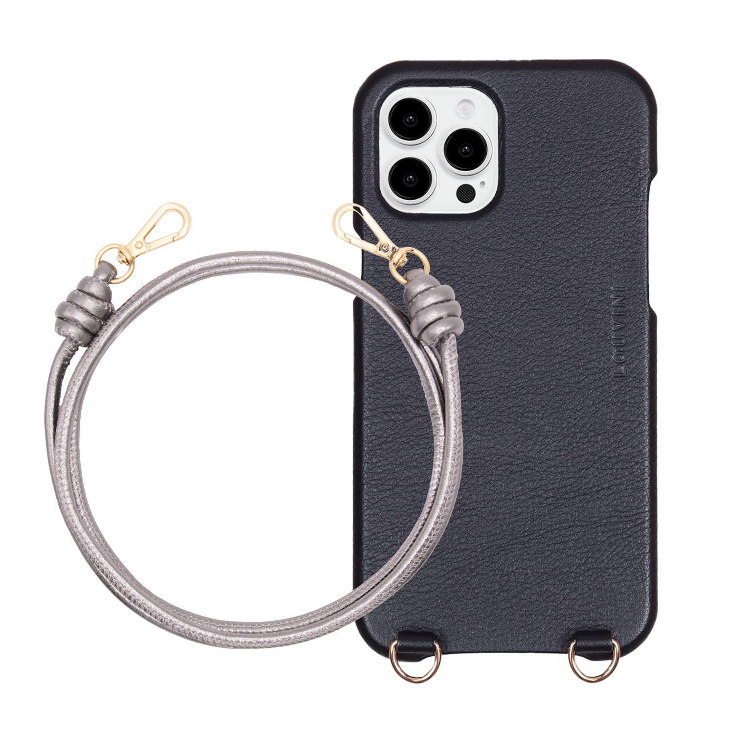 ensemble coque iPhone en cuir et cordon en cuir