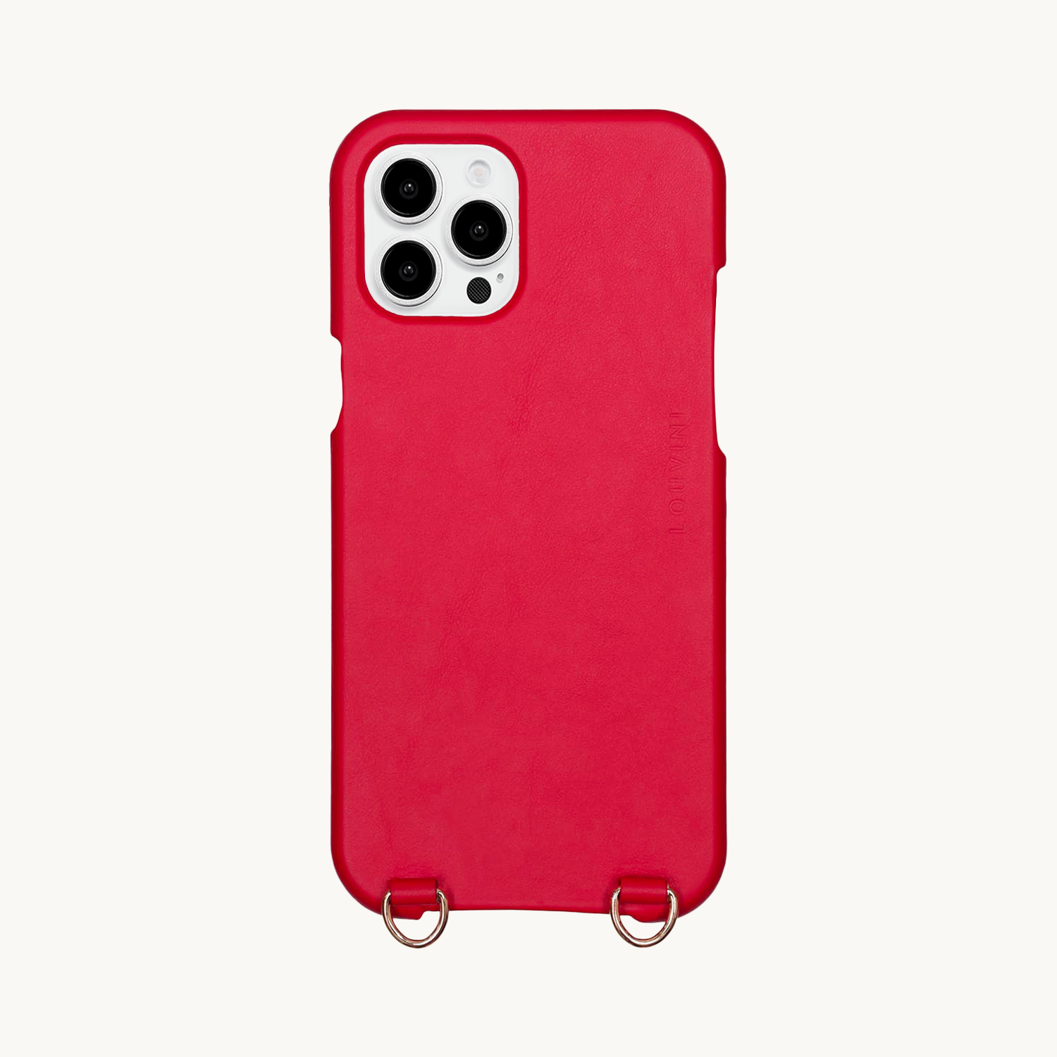 Coque iPhone MagSafe cuir avec anneaux MAX rouge