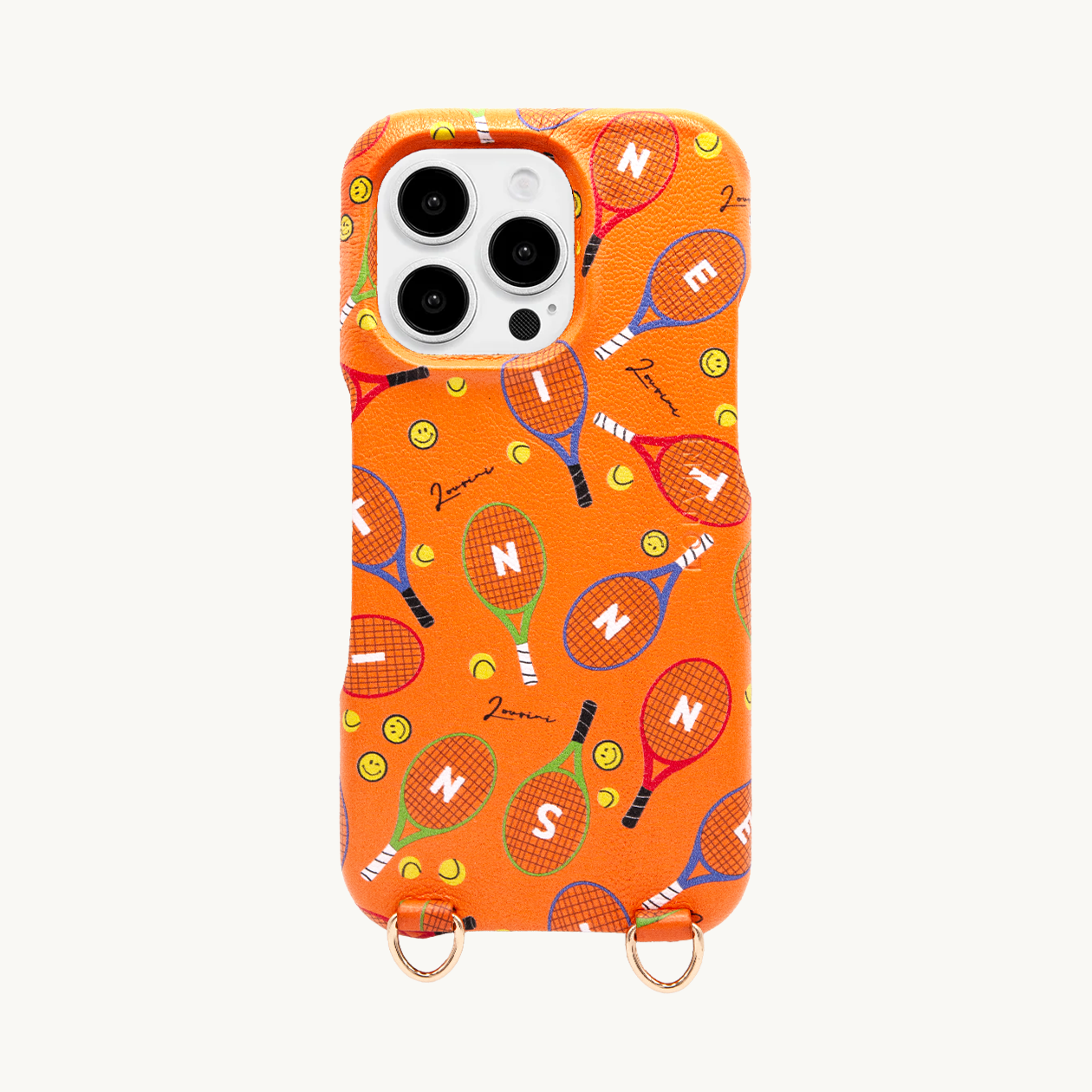 Coque de téléphone iPhone en cuir avec MagSafe et anneaux , édition limitée - tennis